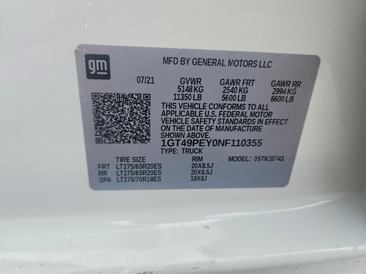 2022 Gmc Sierra K2500 At4 White vin: 1GT49PEY0NF110355