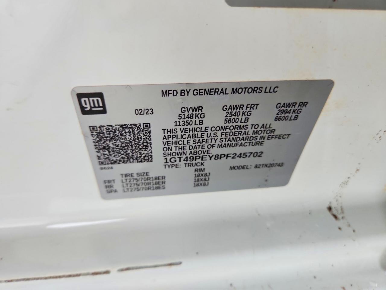 2023 Gmc Sierra K2500 At4 White vin: 1GT49PEY8PF245702
