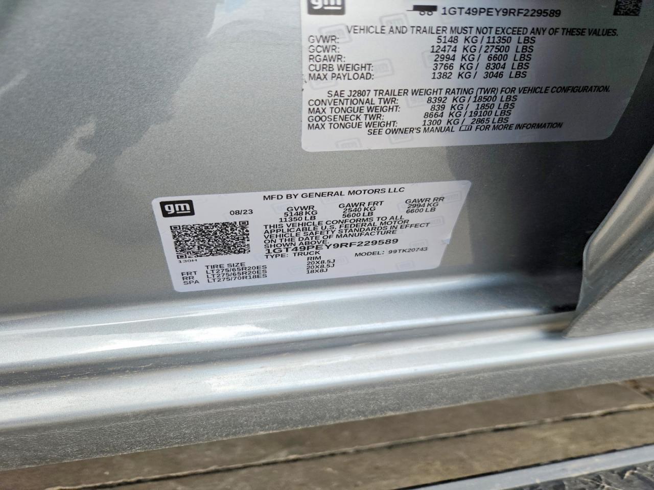 2024 Gmc Sierra K2500 At4 Gray vin: 1GT49PEY9RF229589