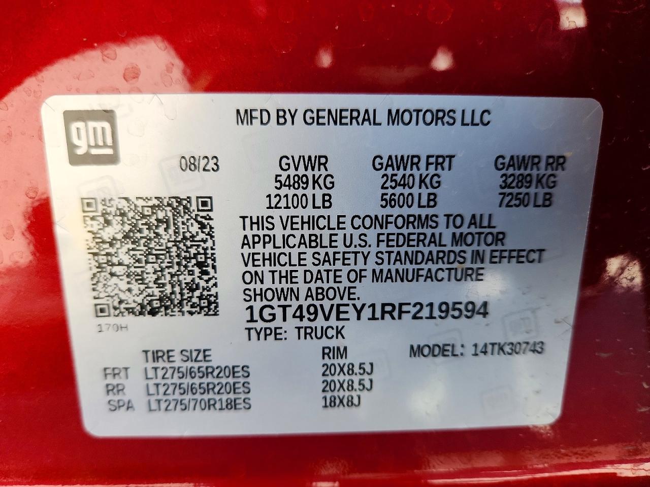 2024 Gmc Sierra K3500 At4 Red vin: 1GT49VEY1RF219594