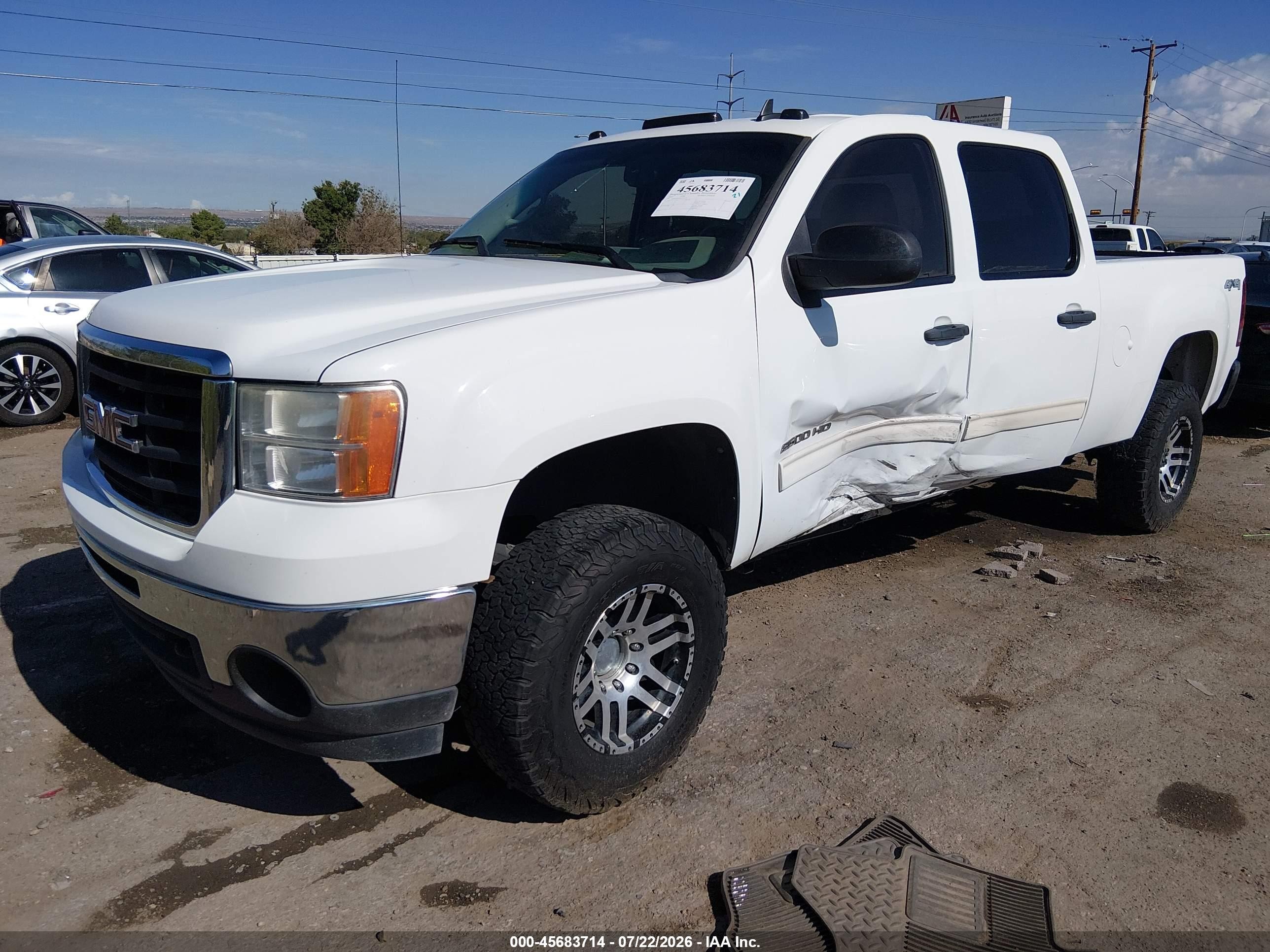 2010 Gmc Sierra 2500hd Sle White vin: 1GT4K0BG6AF105324