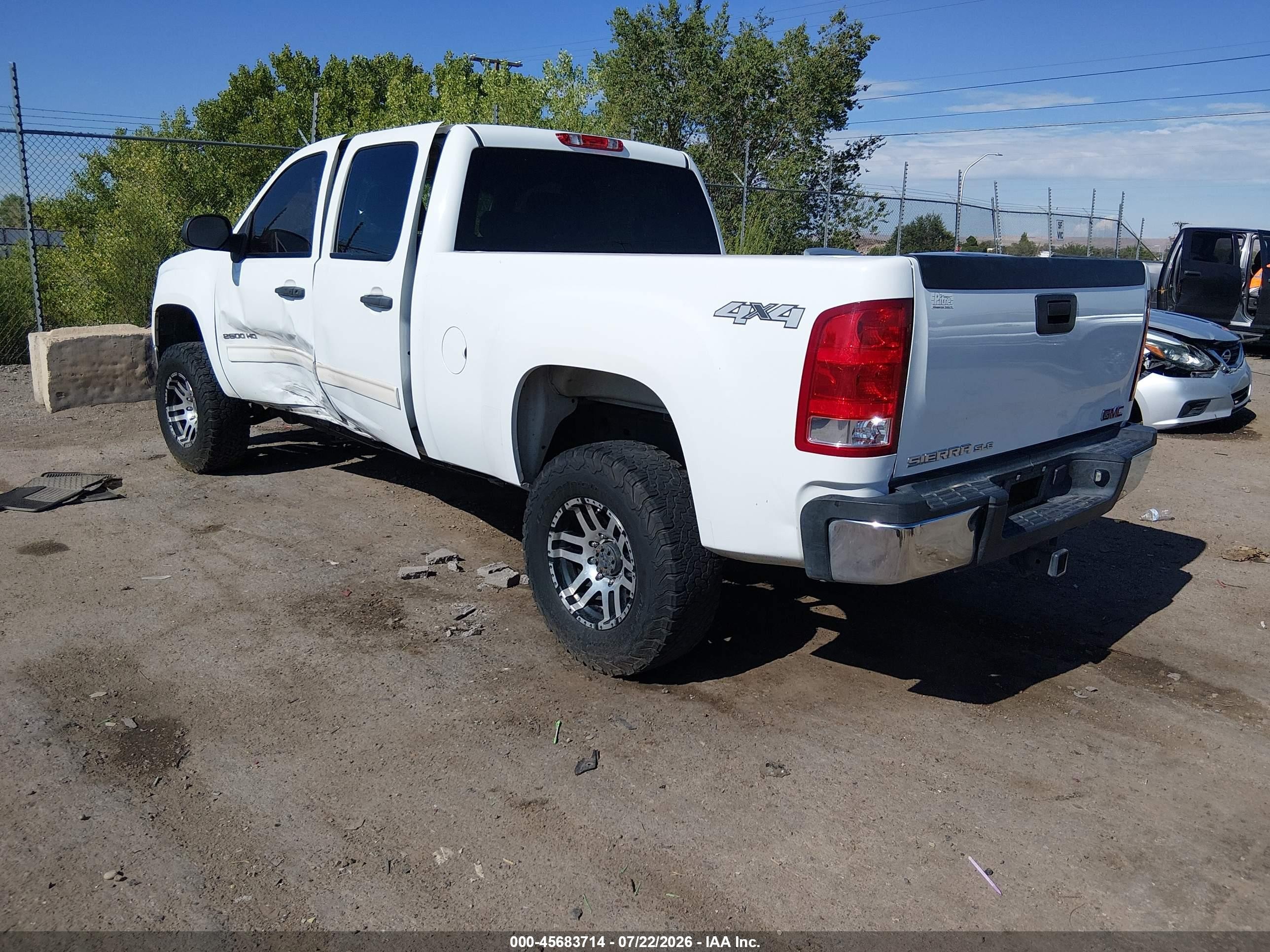 2010 Gmc Sierra 2500hd Sle White vin: 1GT4K0BG6AF105324