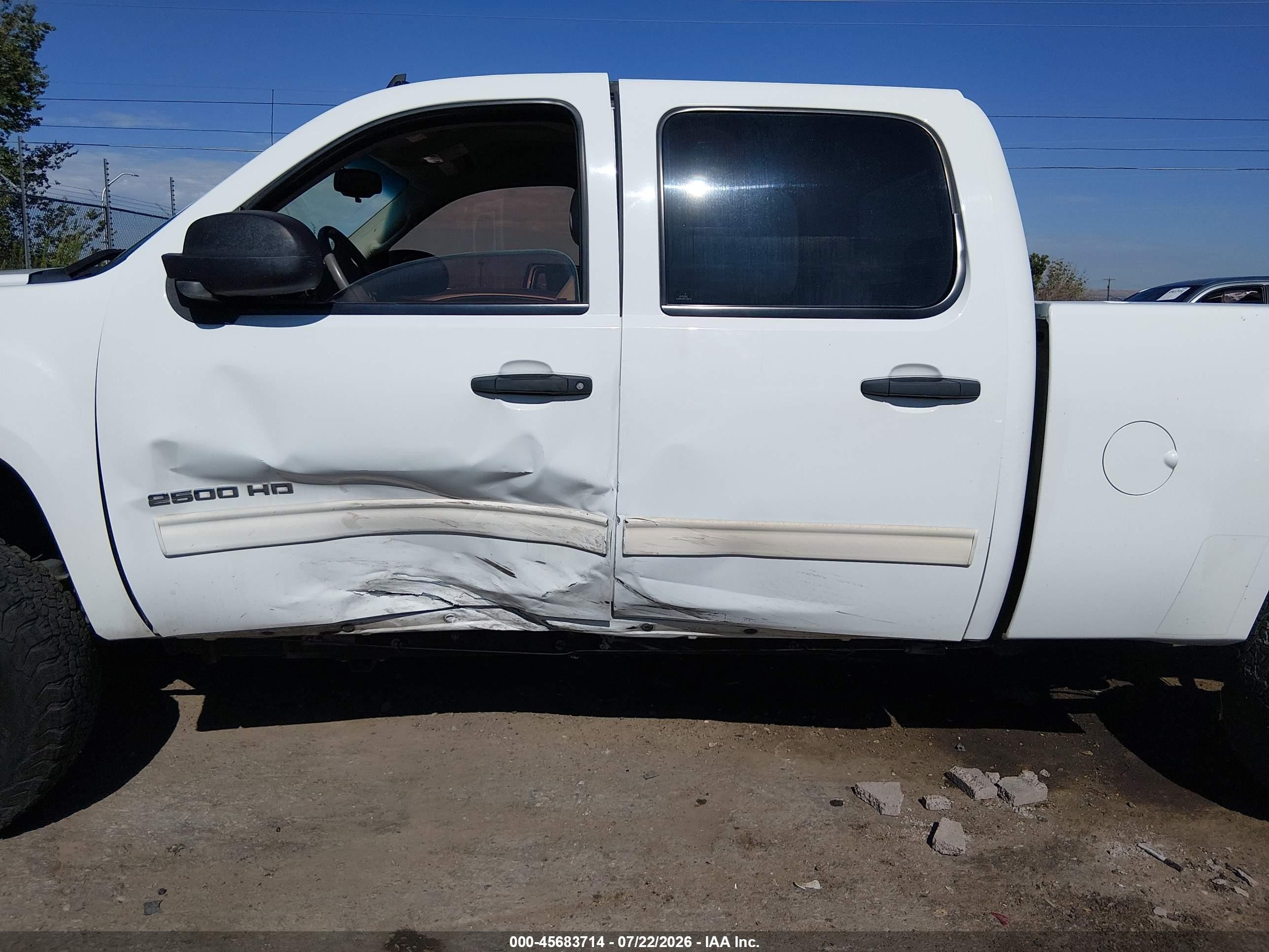 2010 Gmc Sierra 2500hd Sle White vin: 1GT4K0BG6AF105324