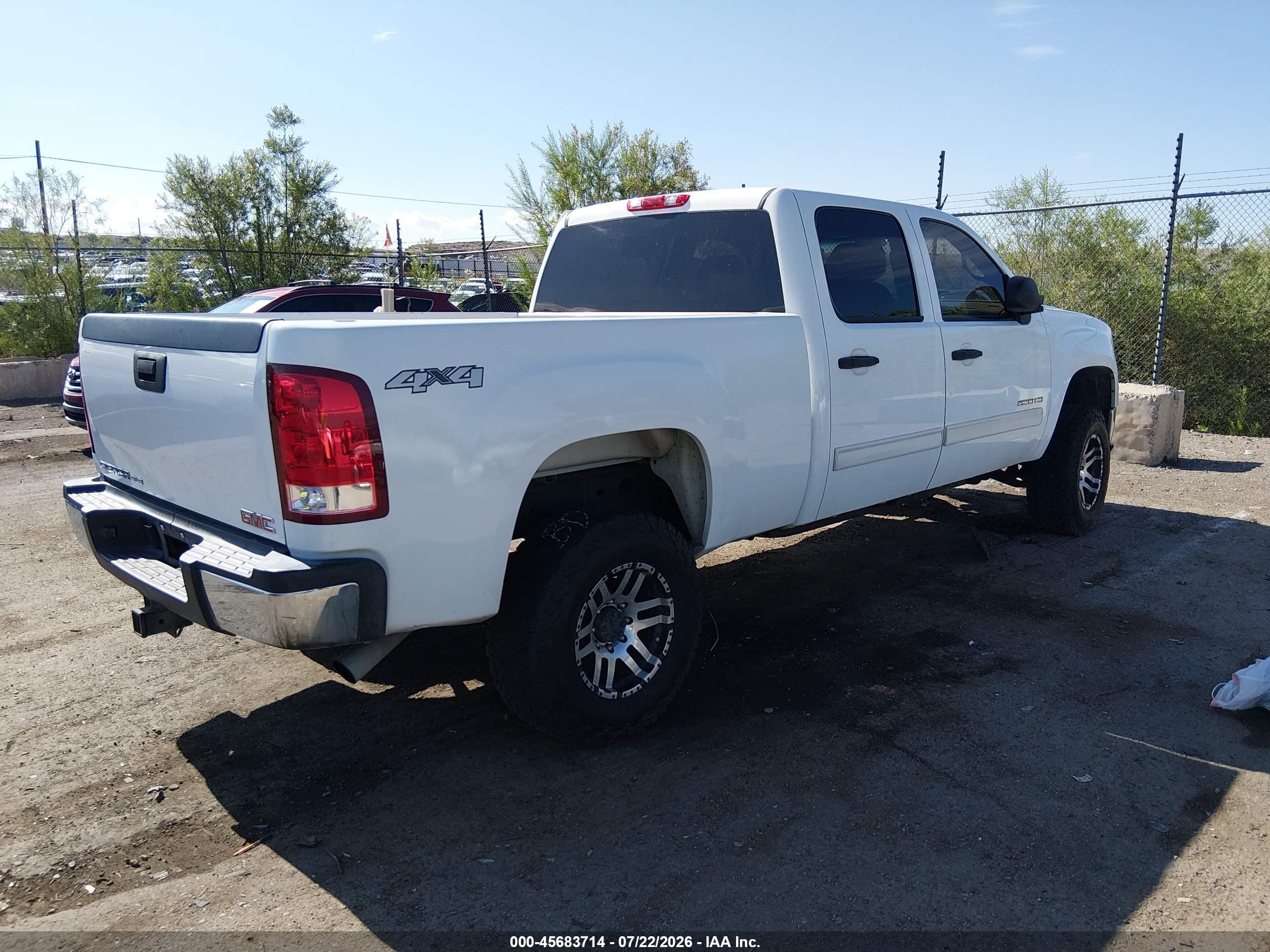 2010 Gmc Sierra 2500hd Sle White vin: 1GT4K0BG6AF105324