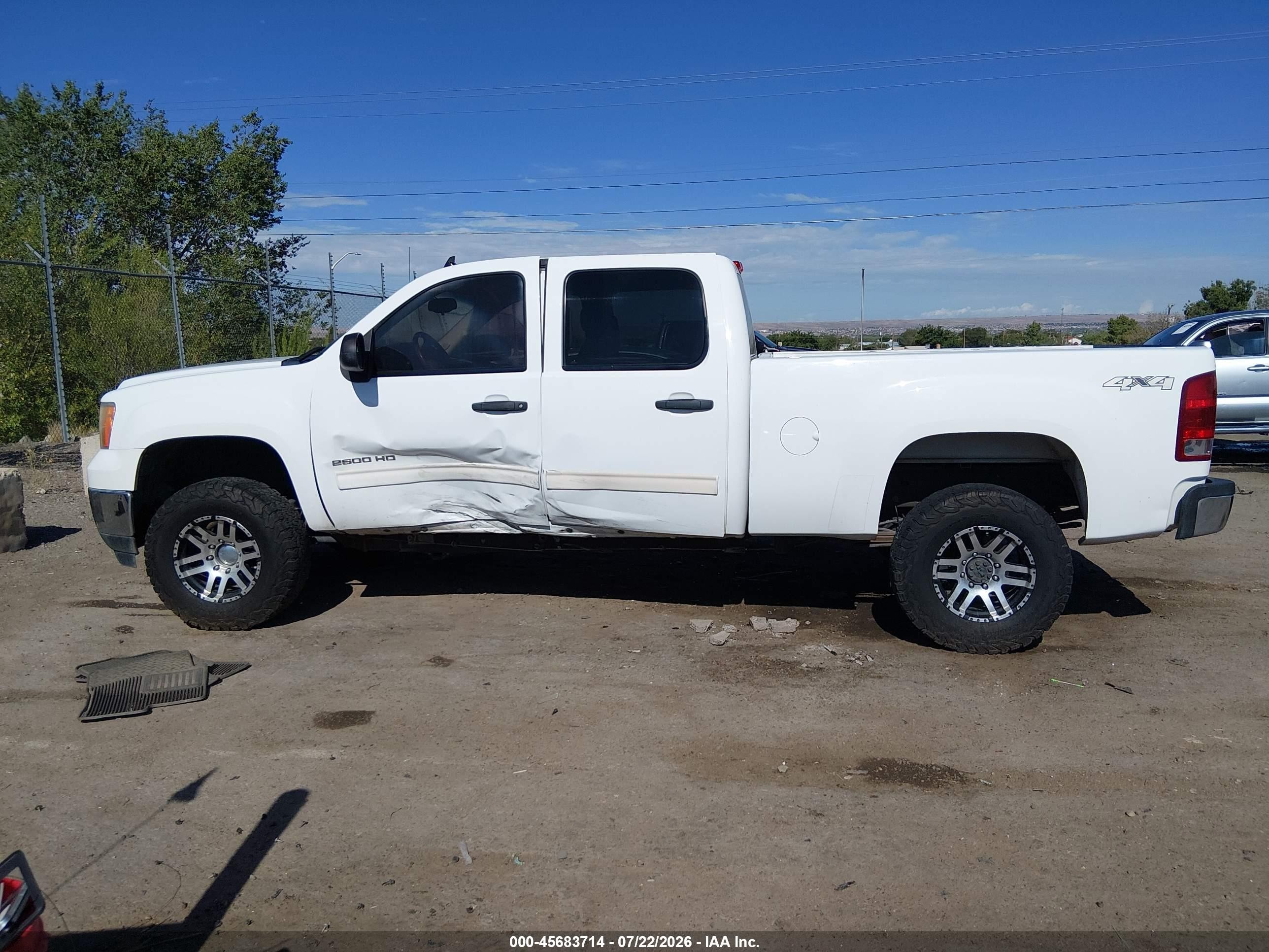 2010 Gmc Sierra 2500hd Sle White vin: 1GT4K0BG6AF105324