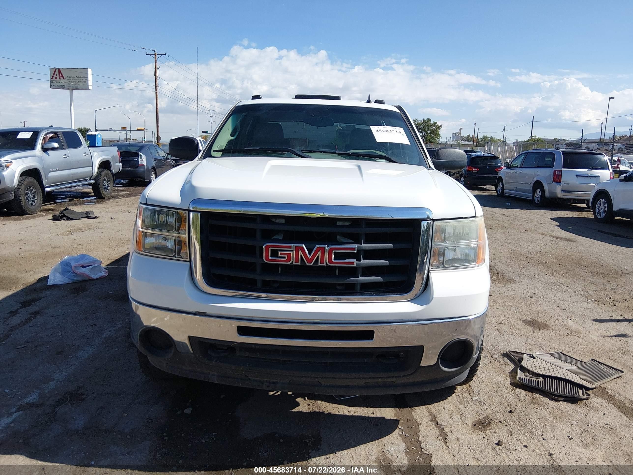 2010 Gmc Sierra 2500hd Sle White vin: 1GT4K0BG6AF105324