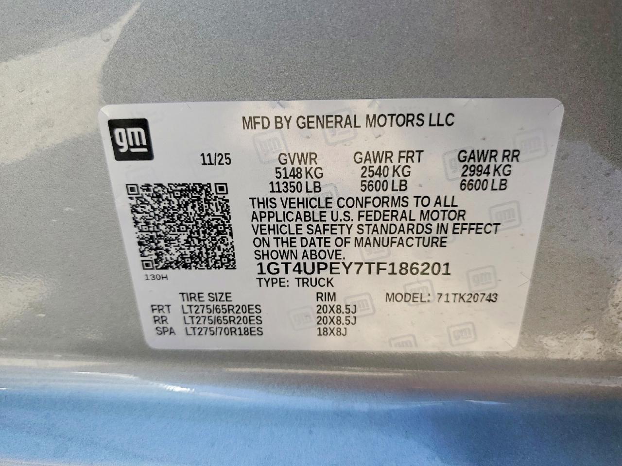 2026 Gmc Sierra K2500 At4 Gray vin: 1GT4UPEY7TF186201