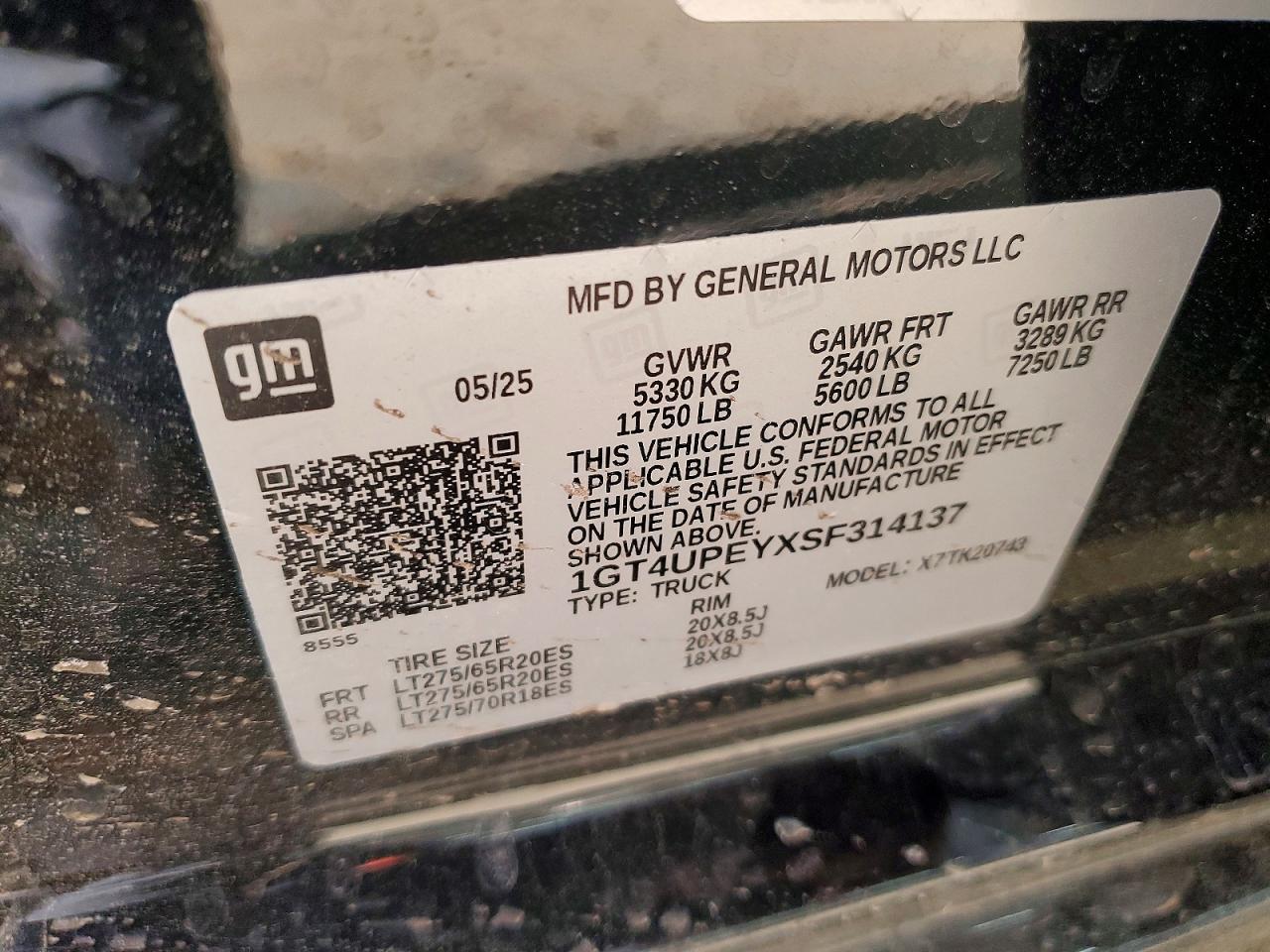 2025 Gmc Sierra K2500 At4 Black vin: 1GT4UPEYXSF314137