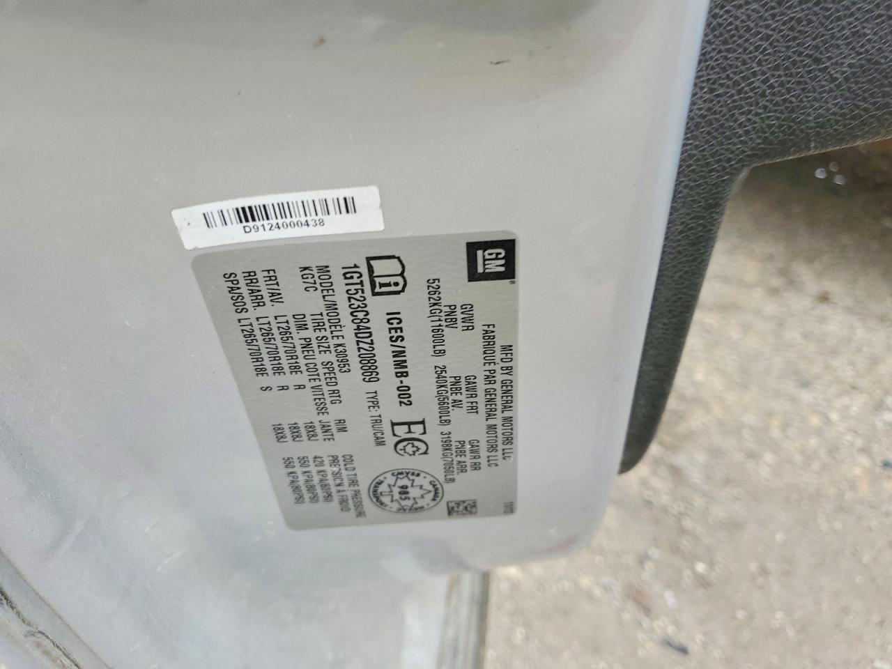 2013 Gm Heavy Duty Trucks Silver vin: 1GT523C84DZ208869