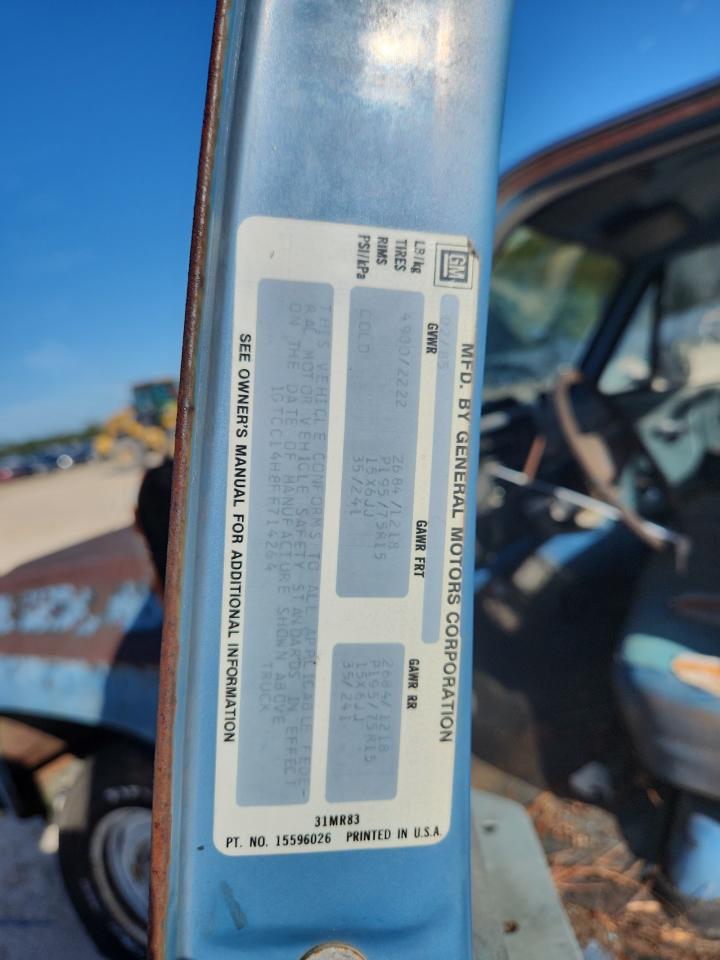 1985 Gmc C1500 Blue vin: 1GTCC14H8FF714264