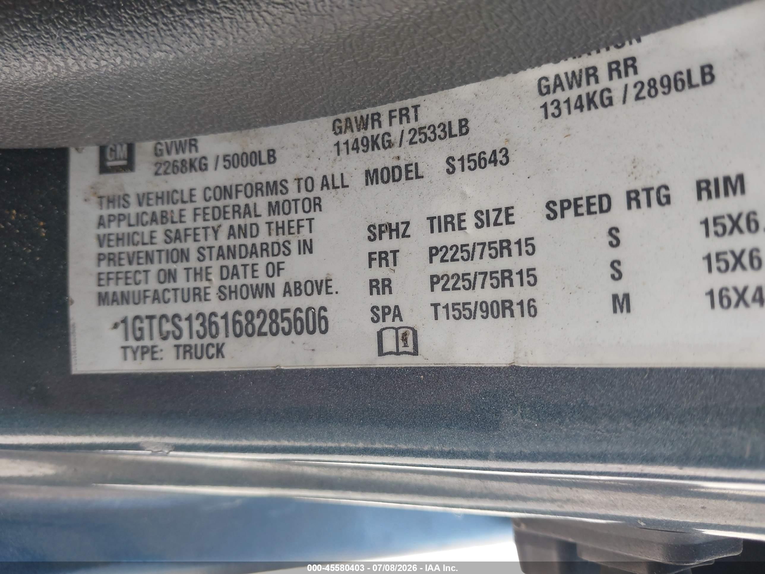 2006 Gmc Canyon Sle2 Gray vin: 1GTCS136168285606
