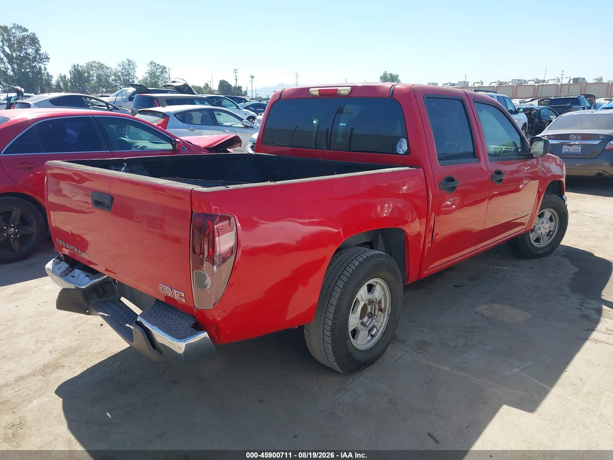 2005 Gmc Canyon Sle Red vin: 1GTCS136358178264