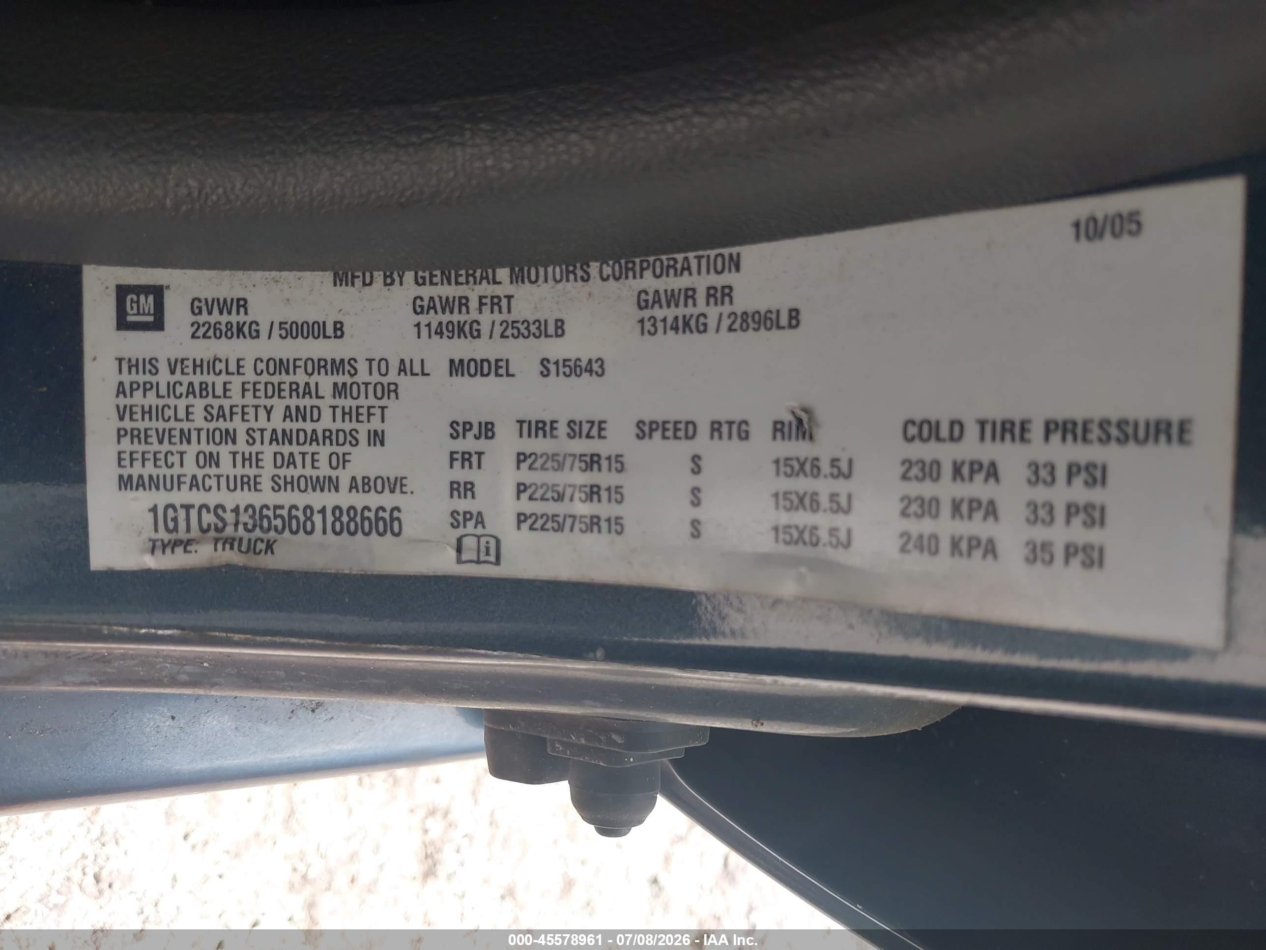2006 Gmc Canyon Slt Gray vin: 1GTCS136568188666