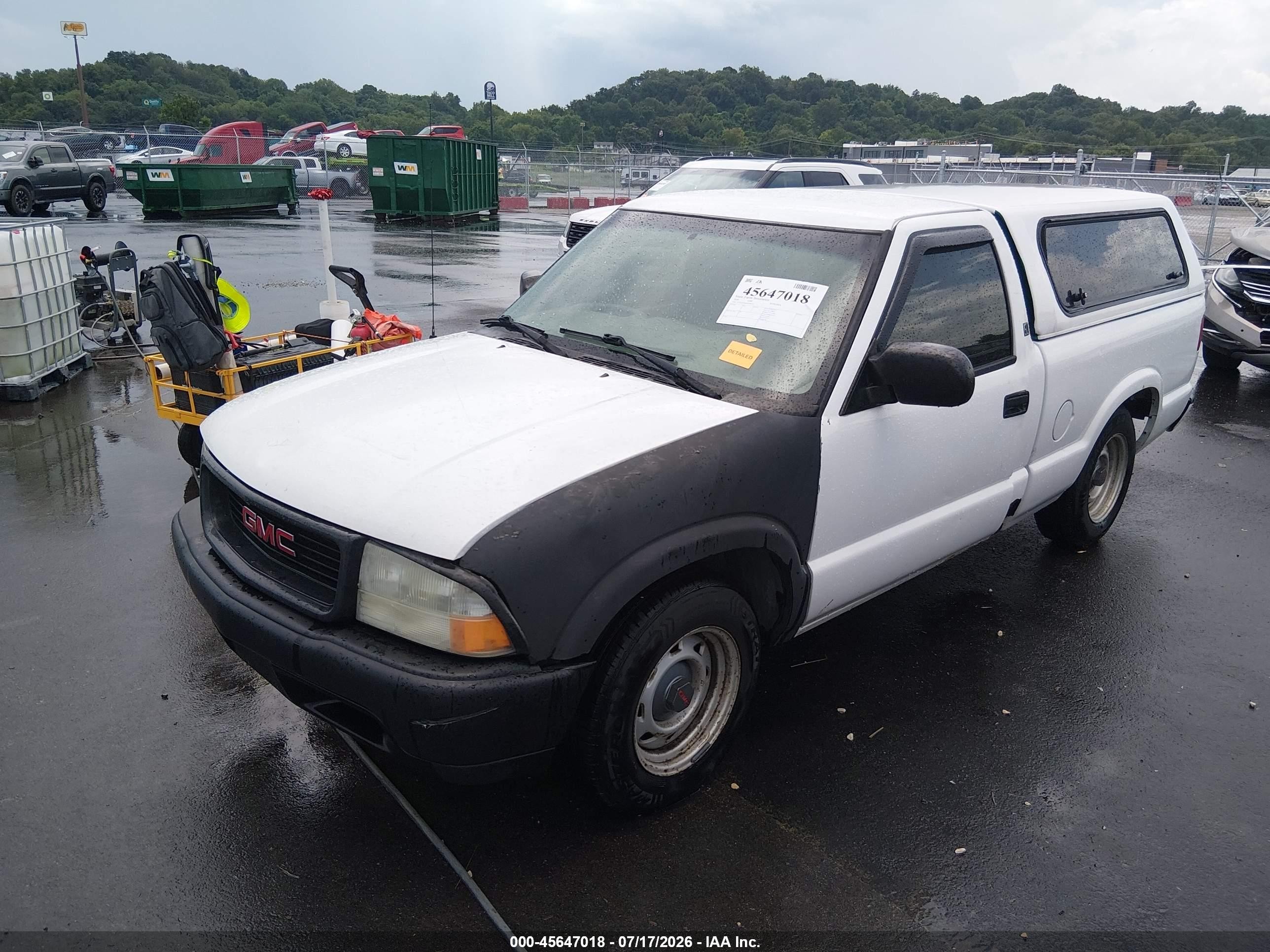 2003 Gmc Sonoma Sl White vin: 1GTCS14H838200675