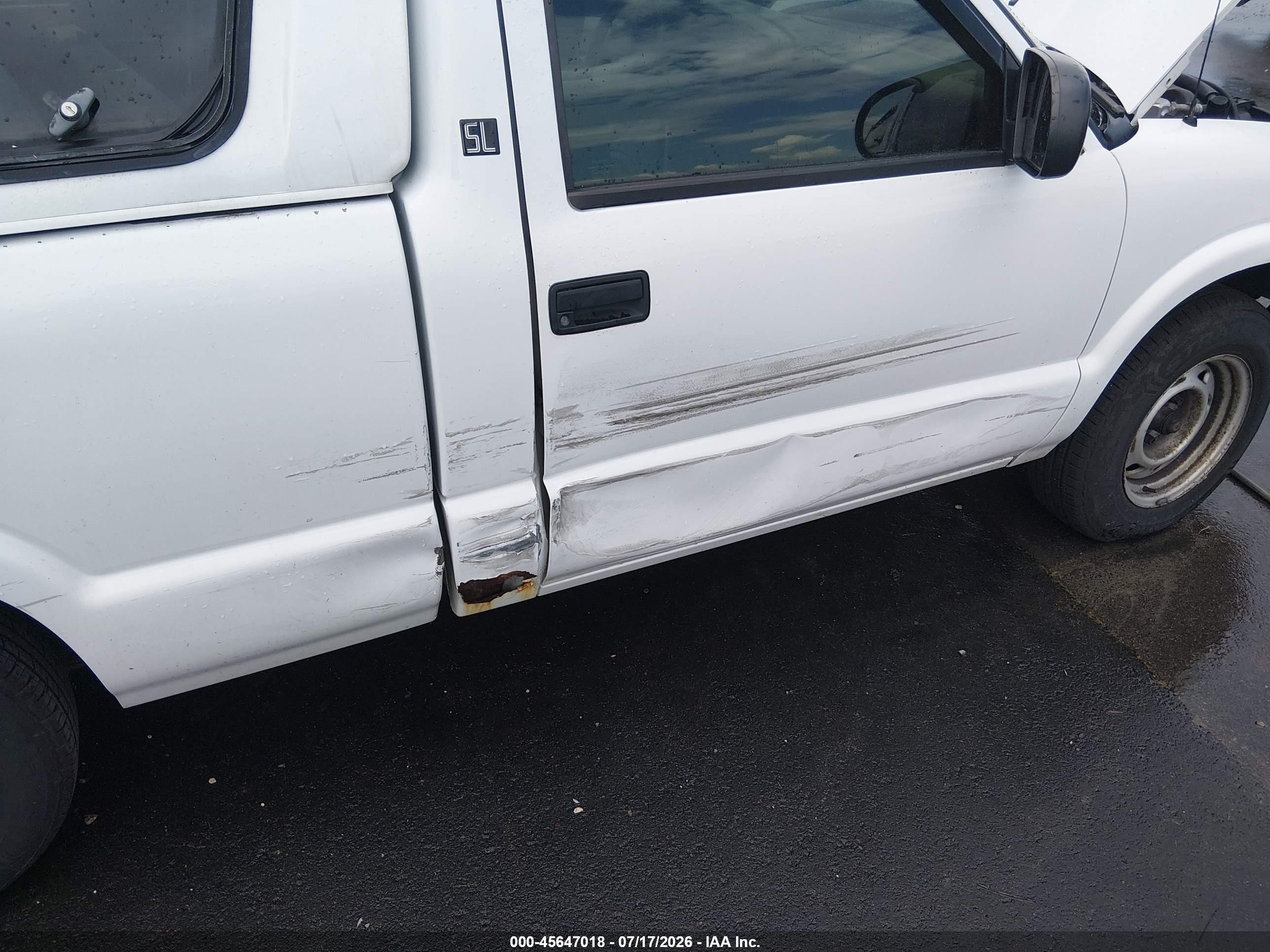 2003 Gmc Sonoma Sl White vin: 1GTCS14H838200675
