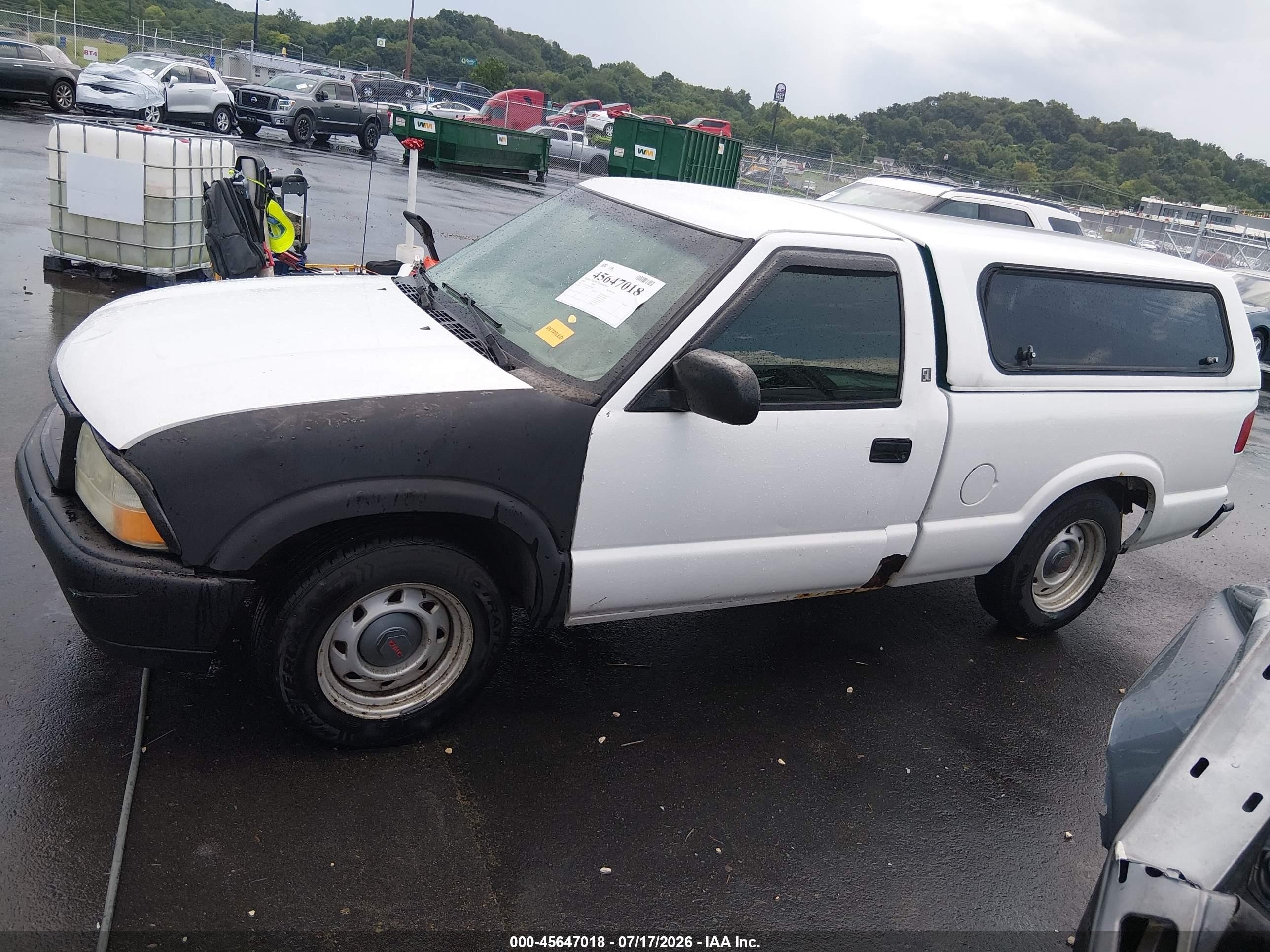2003 Gmc Sonoma Sl White vin: 1GTCS14H838200675