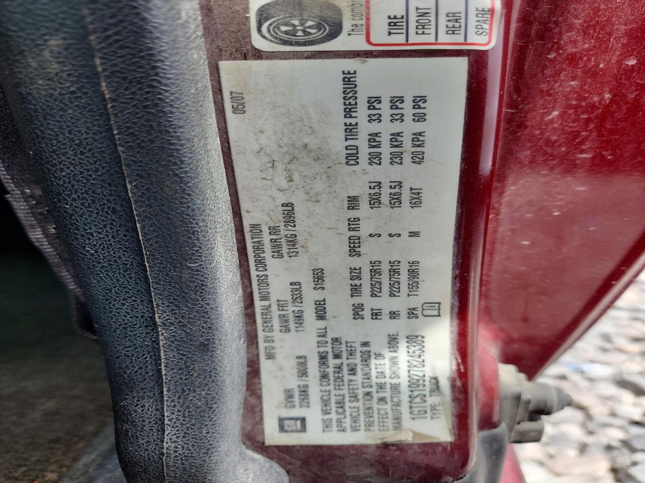 2007 Gmc Canyon Maroon vin: 1GTCS199278245389