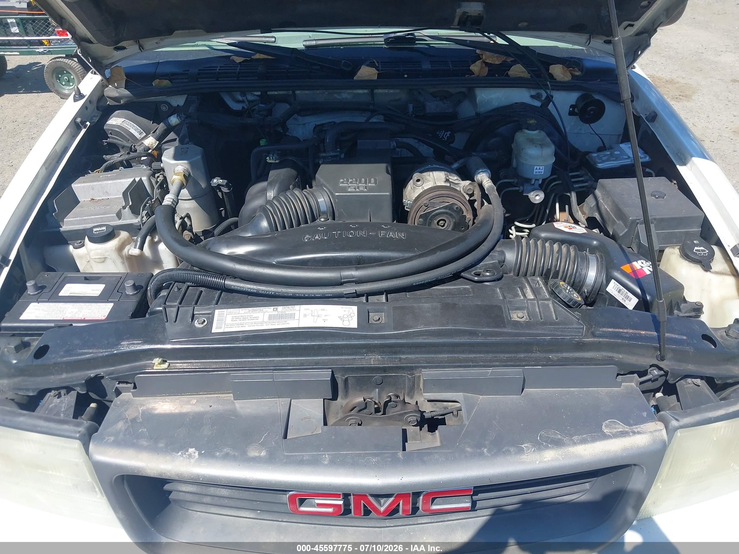 2003 Gmc Sonoma Sl White vin: 1GTCS19H238276126