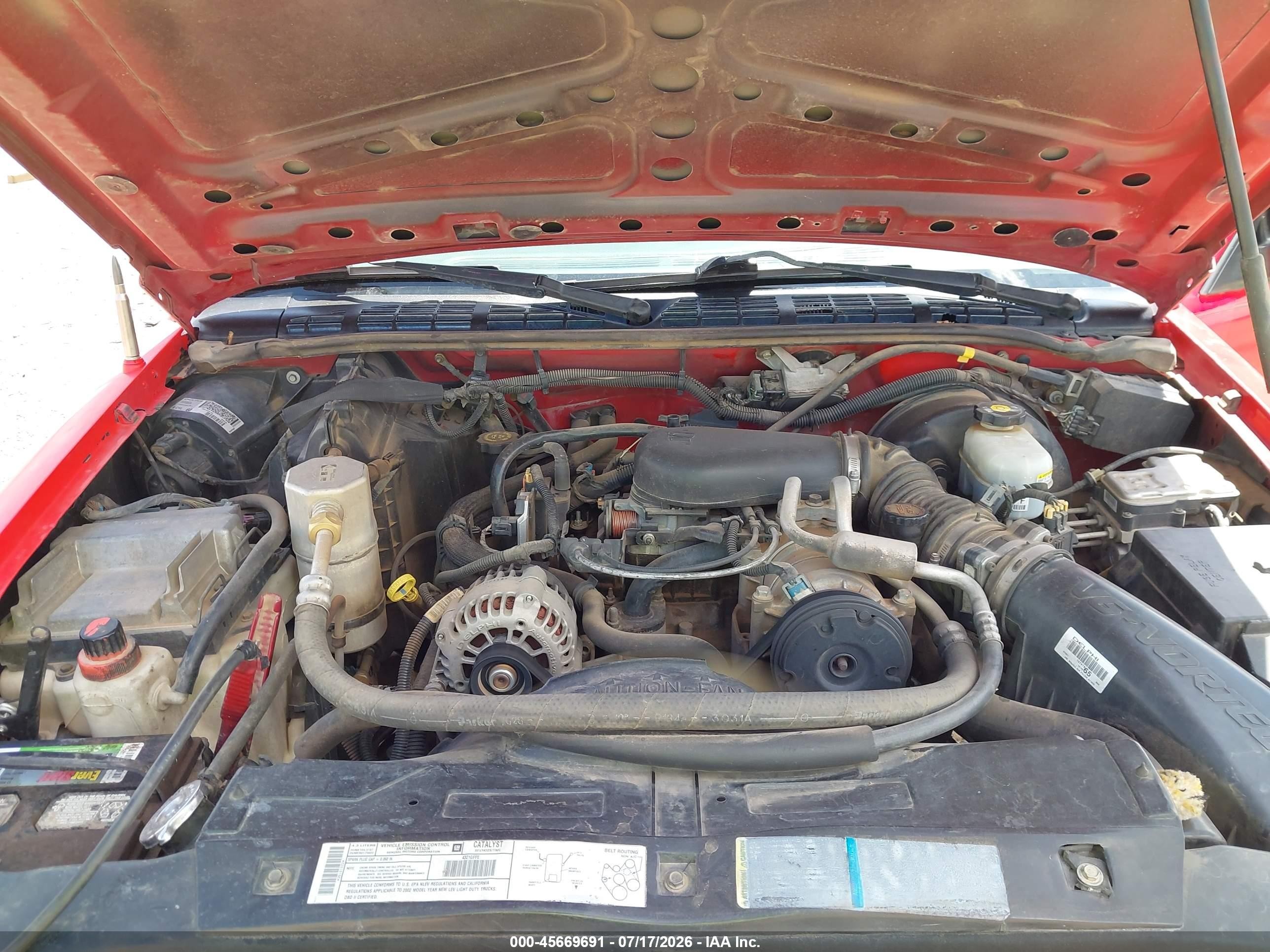 2002 Gmc Sonoma Sls Red vin: 1GTCS19W028181822