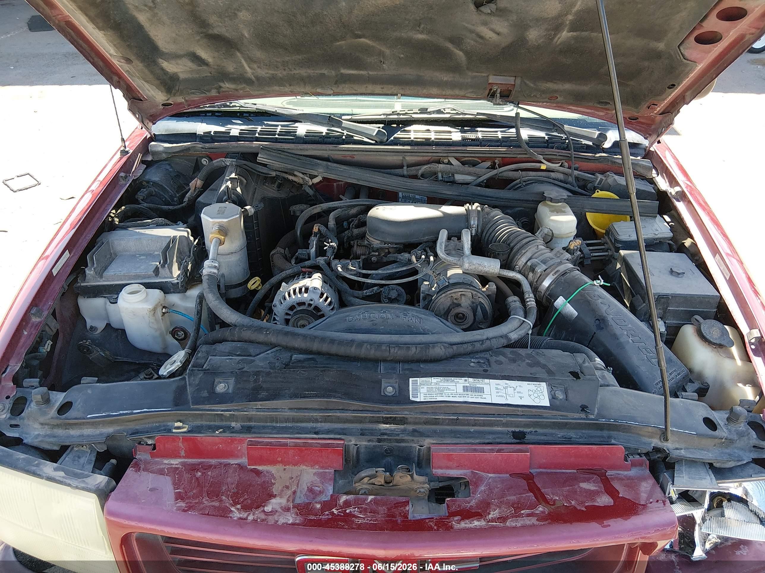 2001 Gmc Sonoma Sls Red vin: 1GTCS19W618196470