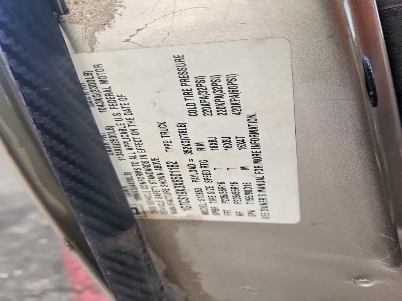 1999 Gmc Sonoma Gold vin: 1GTCS19X3X8501182