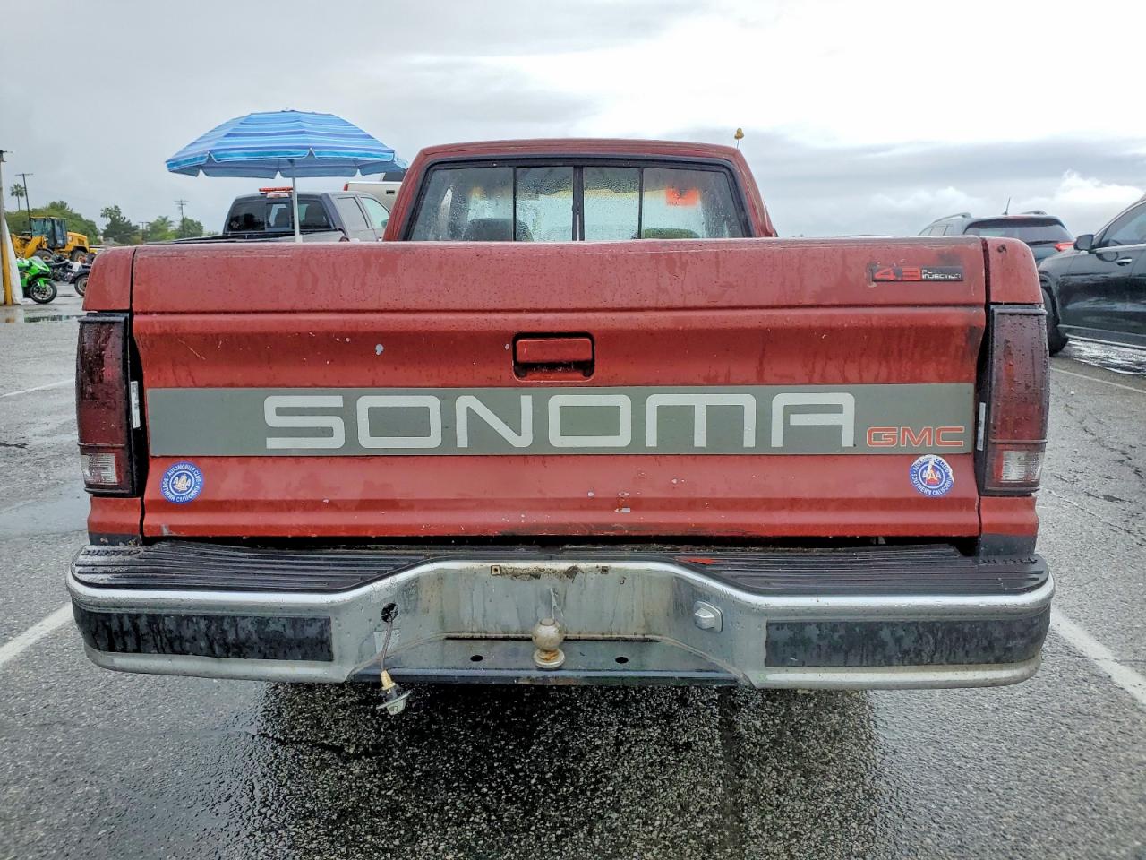 1991 Gmc Sonoma Burgundy vin: 1GTCS19Z7M8549331