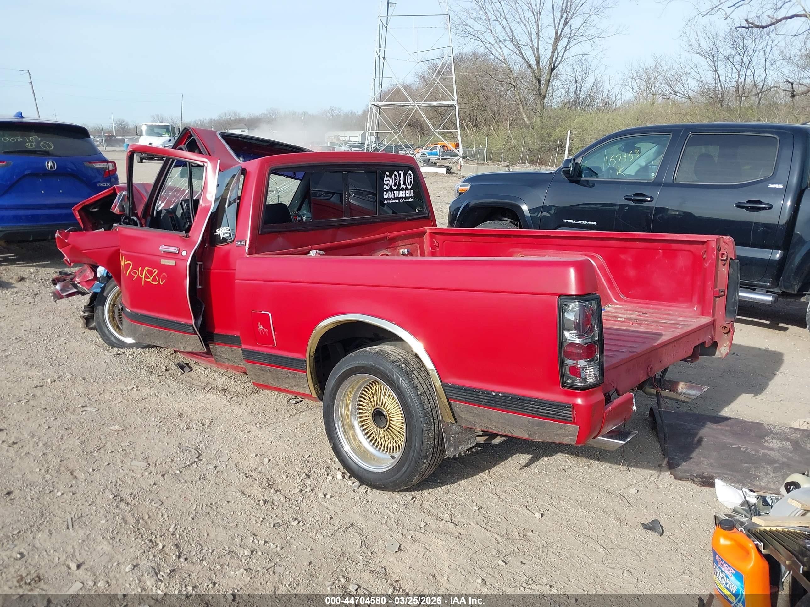 1991 Gmc Sonoma   Красный vin: 1GTCS19Z8M2551222