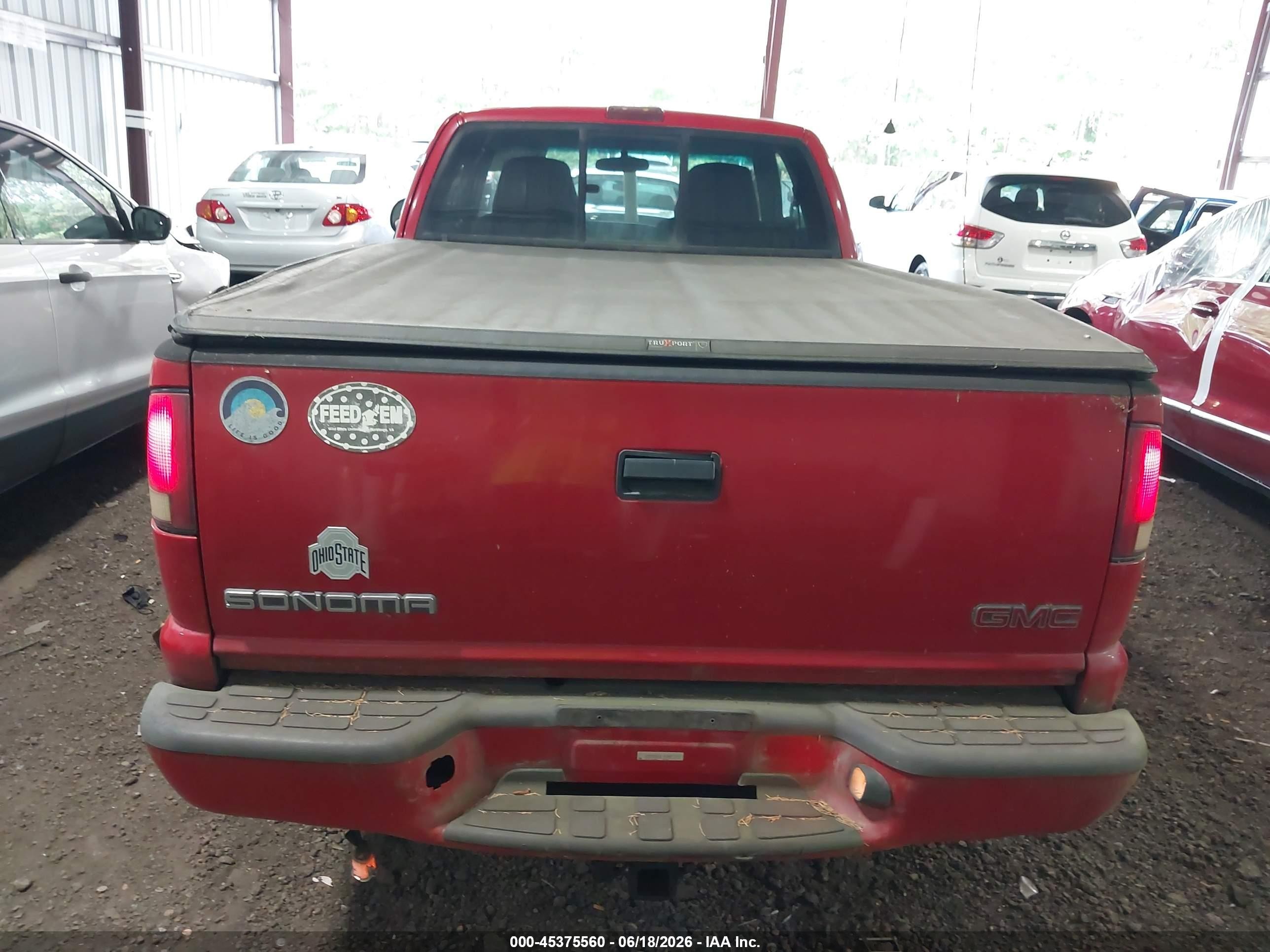 2002 Gmc Sonoma Sls Red vin: 1GTCT19W028171708