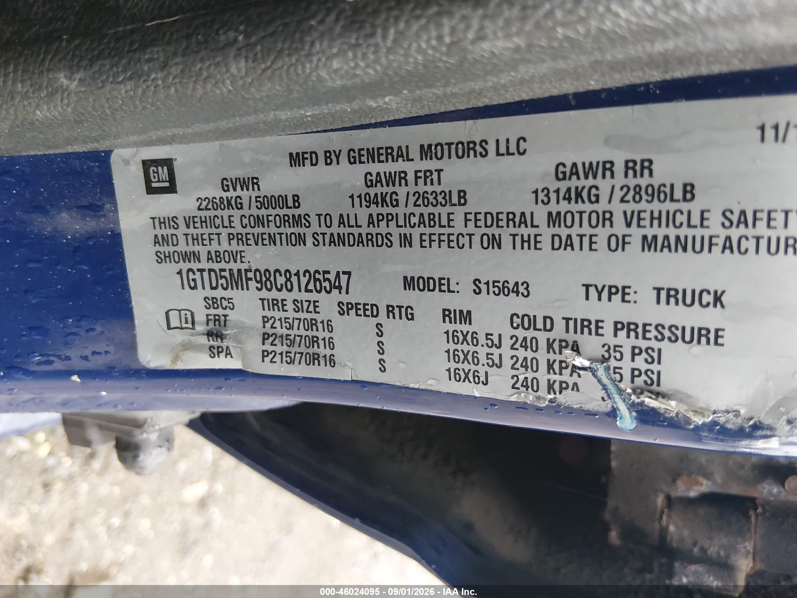 2012 Gmc Canyon Sle1 Blue vin: 1GTD5MF98C8126547