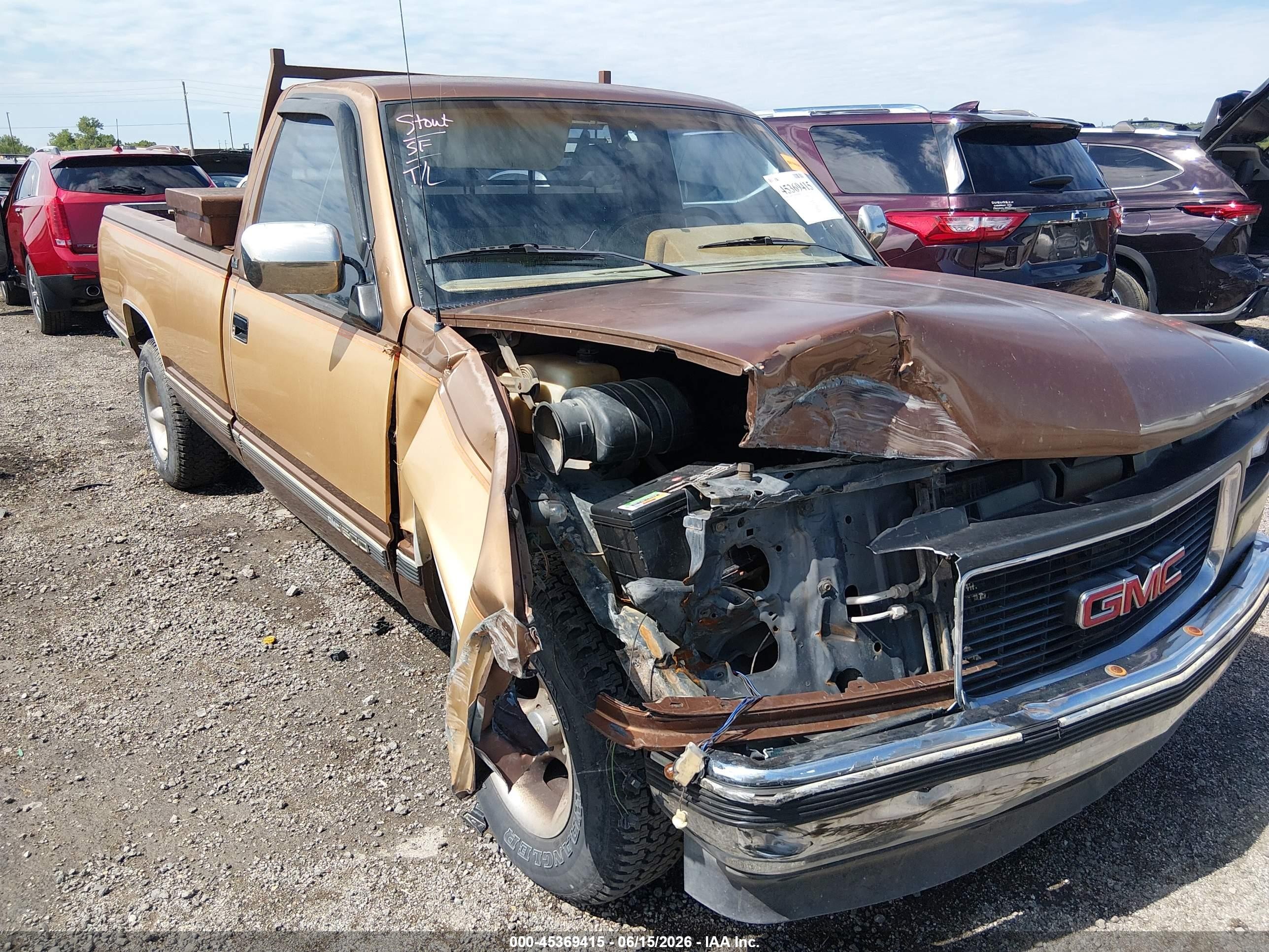 1989 Gmc Sierra C1500 Brown vin: 1GTDC14K2KZ550227
