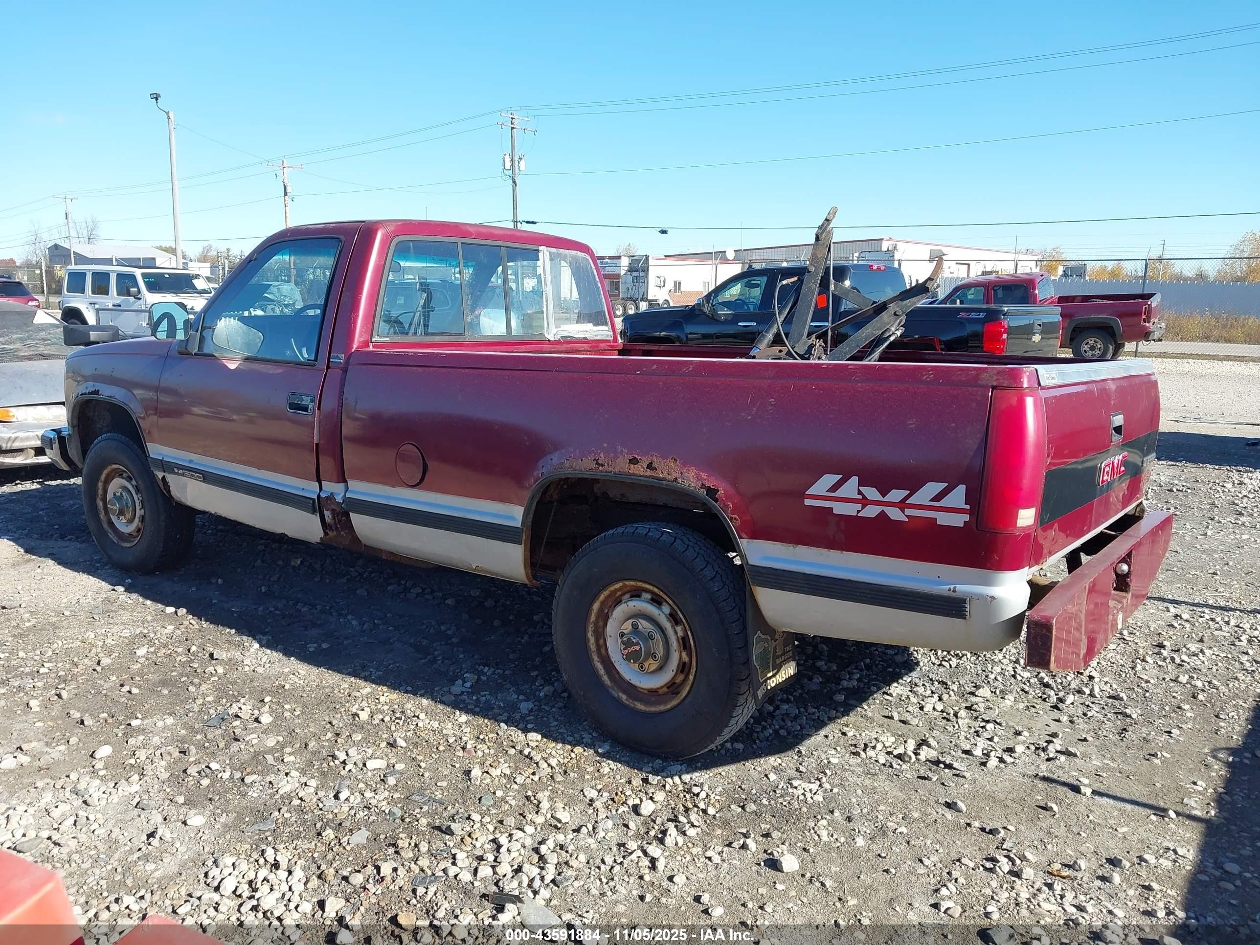1989 Gmc Sierra K1500 Red vin: 1GTDK14H0KE548278