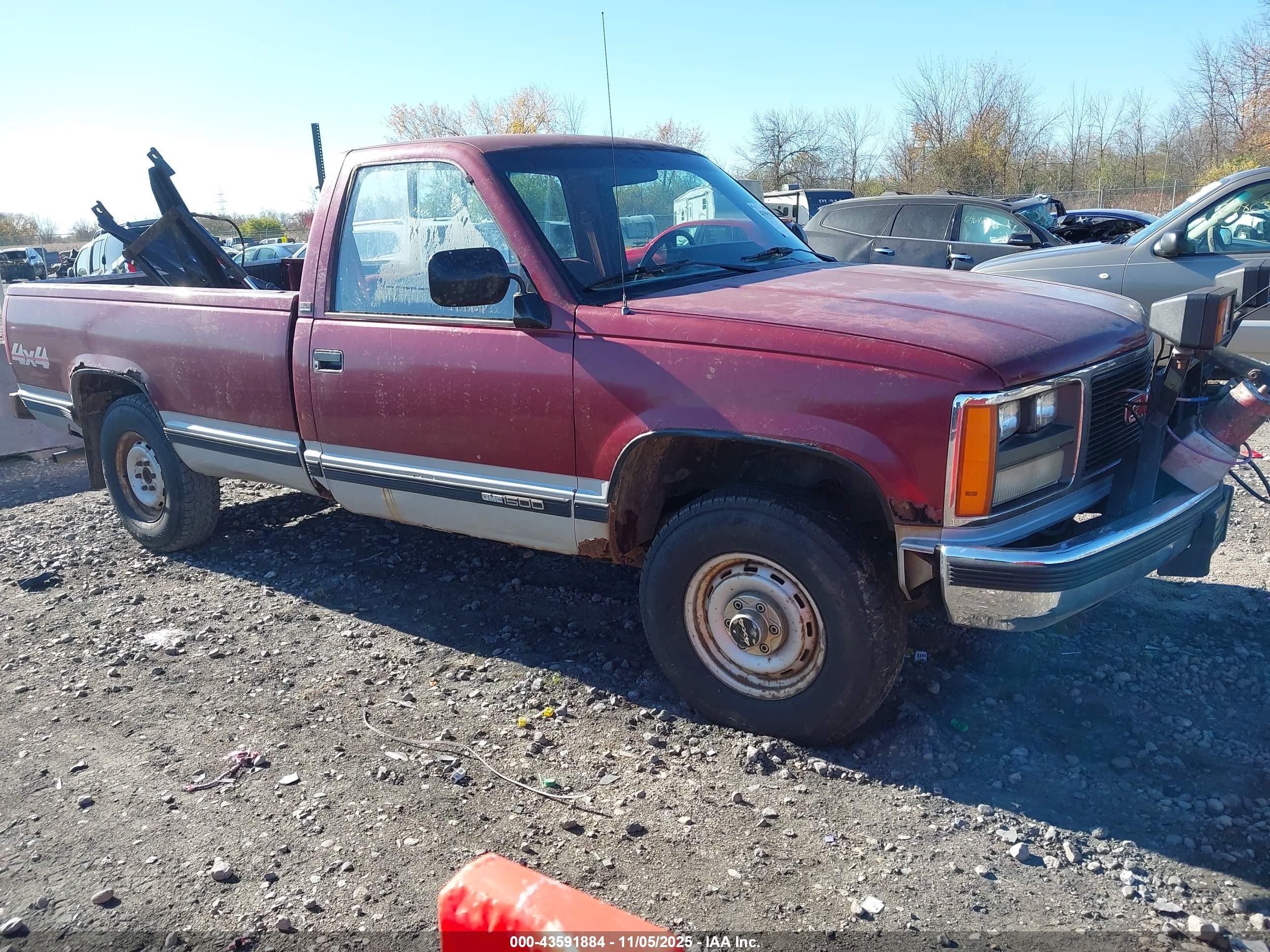 1989 Gmc Sierra K1500 Red vin: 1GTDK14H0KE548278