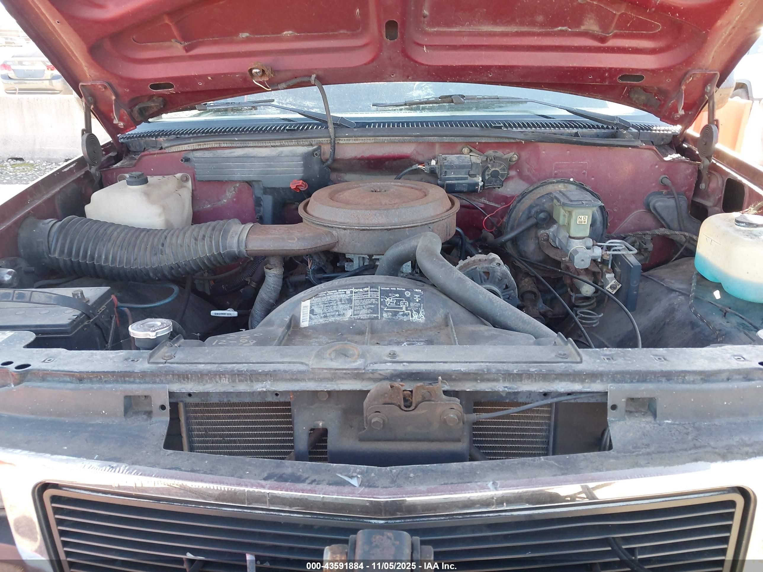 1989 Gmc Sierra K1500 Red vin: 1GTDK14H0KE548278