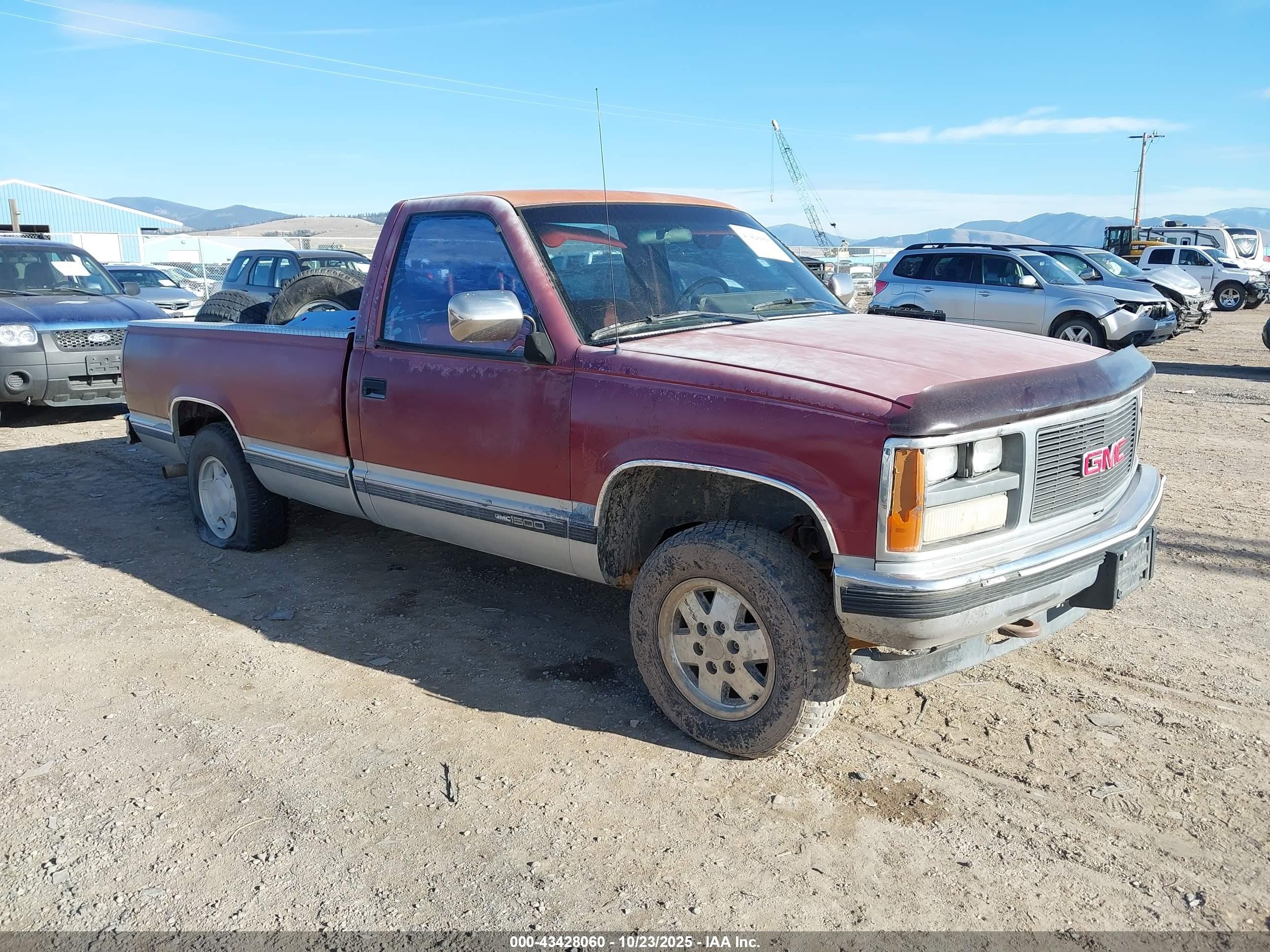 1988 Gmc Gmt-400 K1500 Red vin: 1GTDK14K3JE505547