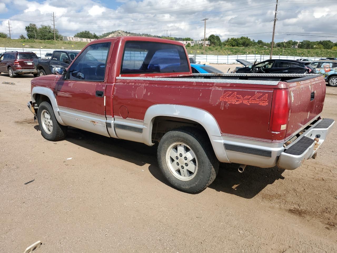 1991 Gmc Sierra K1500 Burgundy vin: 1GTDK14K5MZ516398