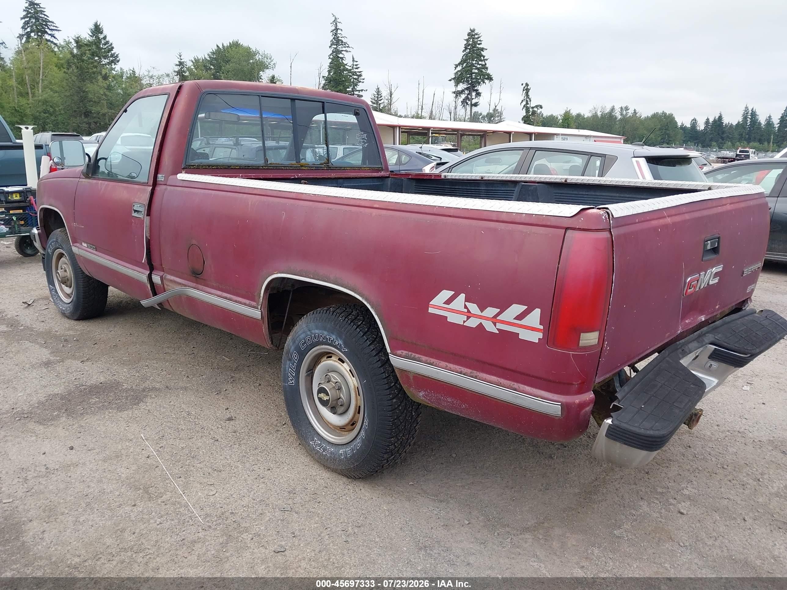 1989 Gmc Sierra K1500 Red vin: 1GTDK14Z7KE528019