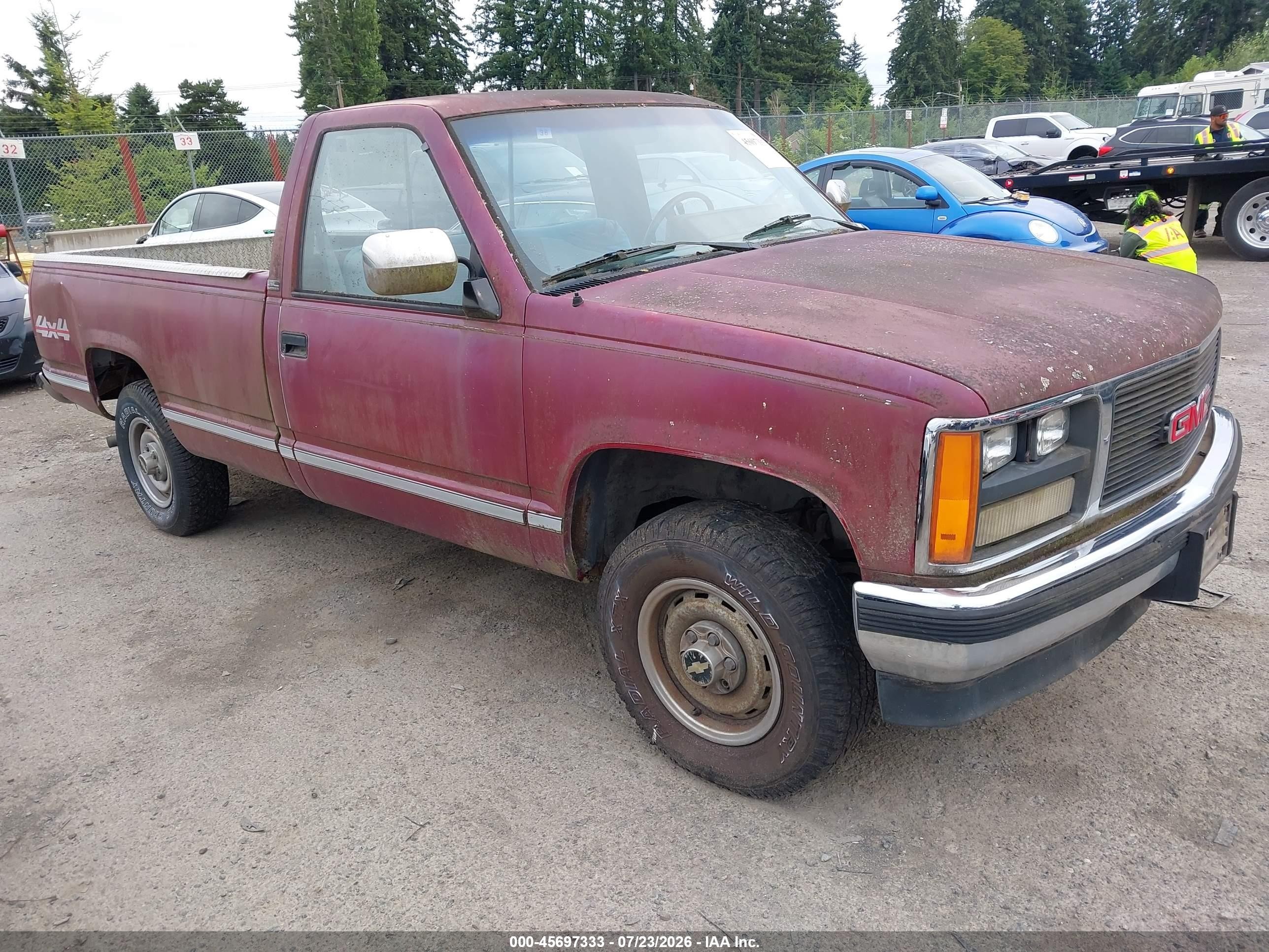 1989 Gmc Sierra K1500 Red vin: 1GTDK14Z7KE528019