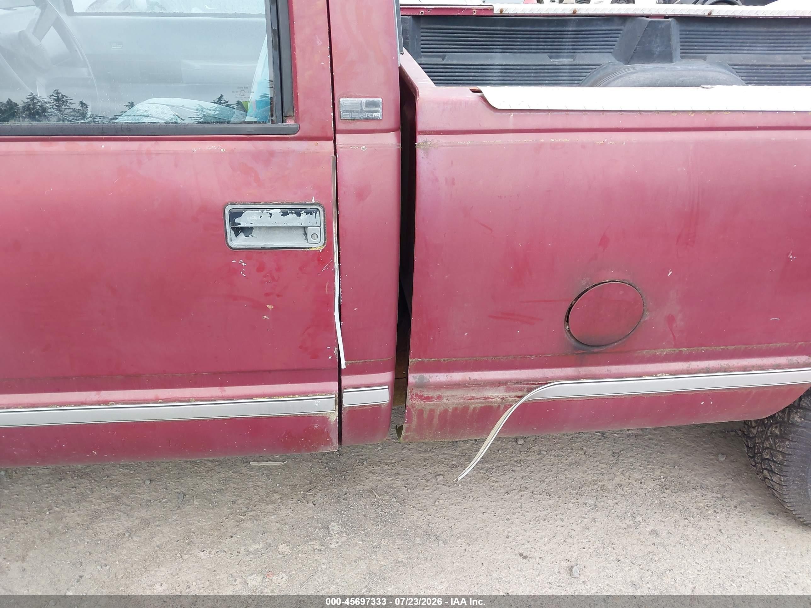 1989 Gmc Sierra K1500 Red vin: 1GTDK14Z7KE528019