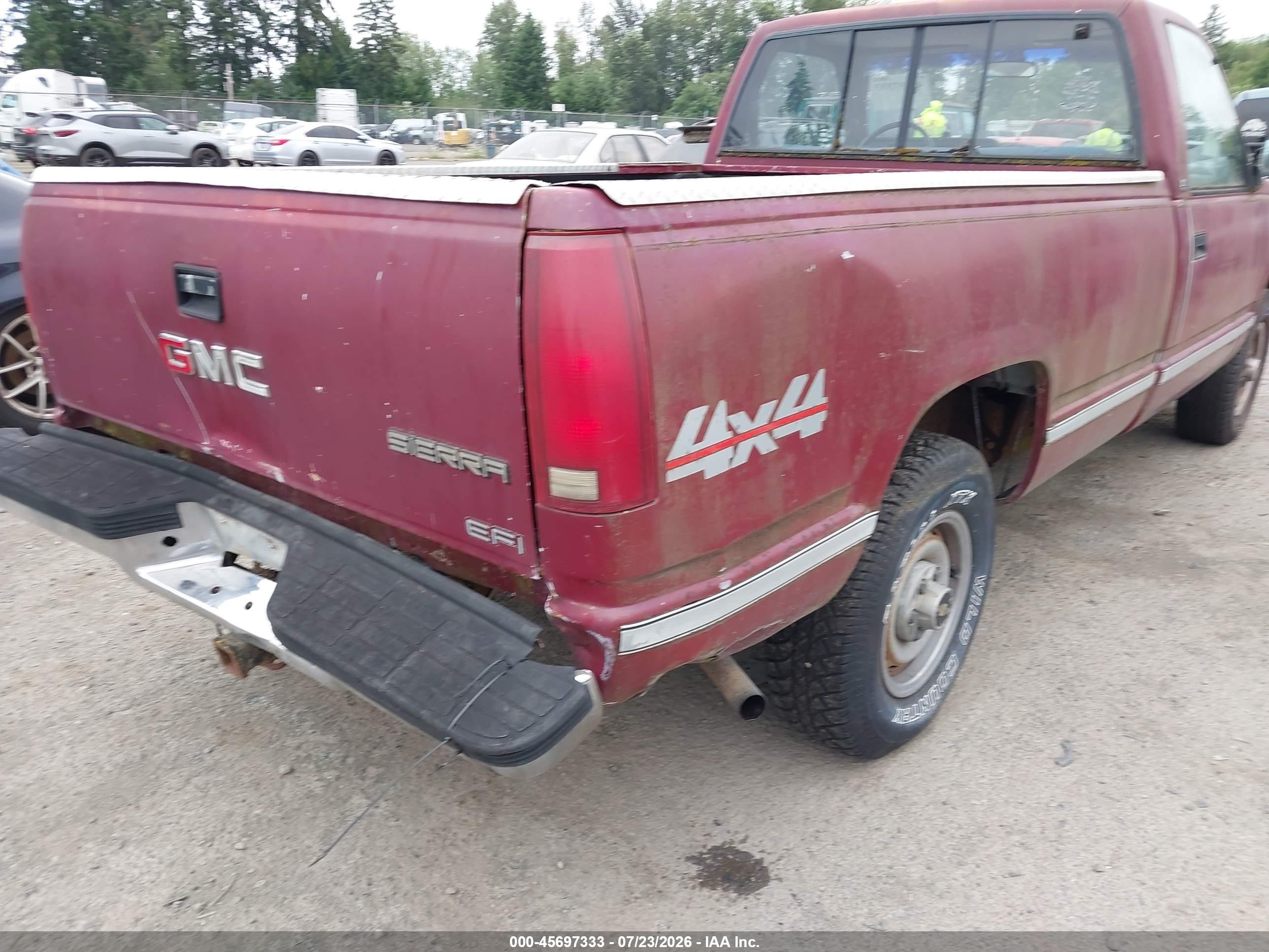1989 Gmc Sierra K1500 Red vin: 1GTDK14Z7KE528019