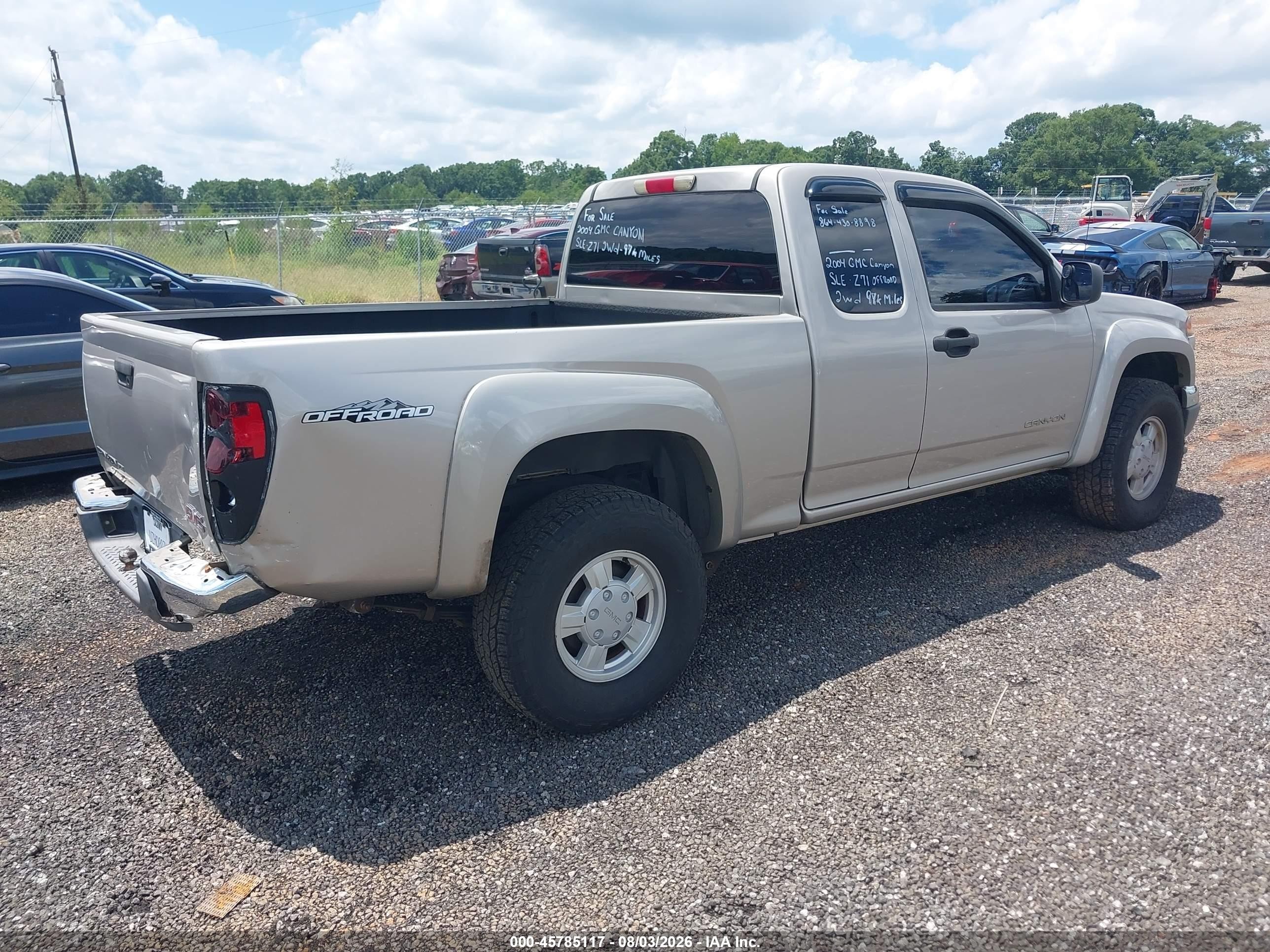 2004 Gmc Canyon Sle Silver vin: 1GTDS196748217156