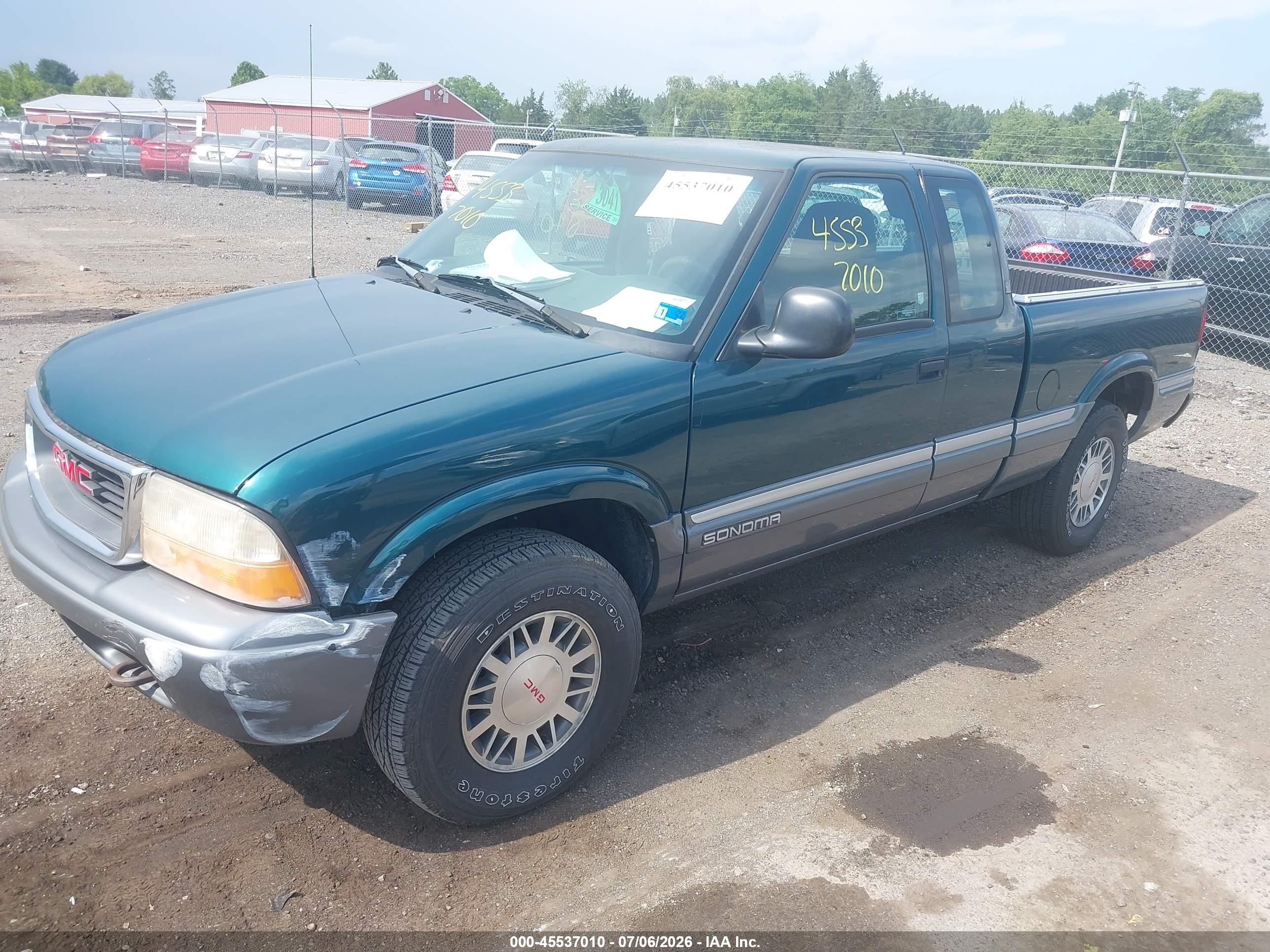 1998 Gmc Sonoma Sls Зеленый vin: 1GTDT19X0W8524757