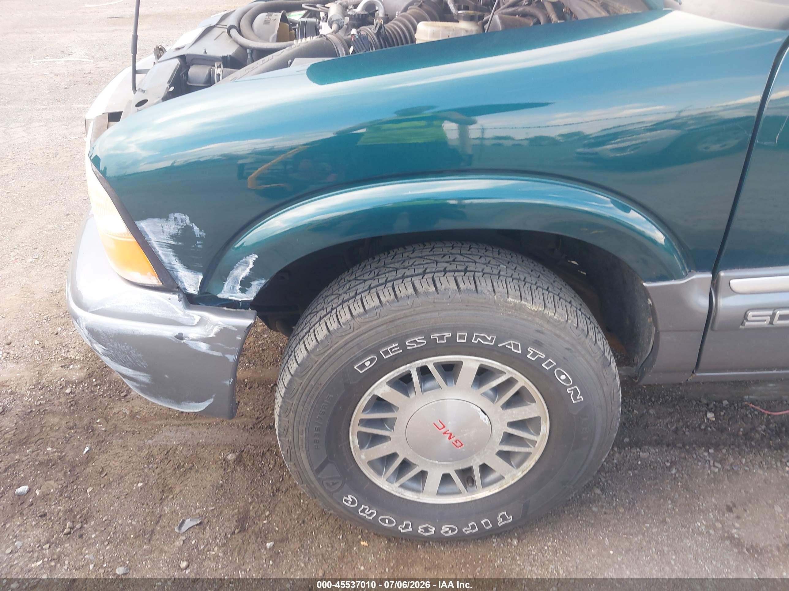 1998 Gmc Sonoma Sls Зеленый vin: 1GTDT19X0W8524757