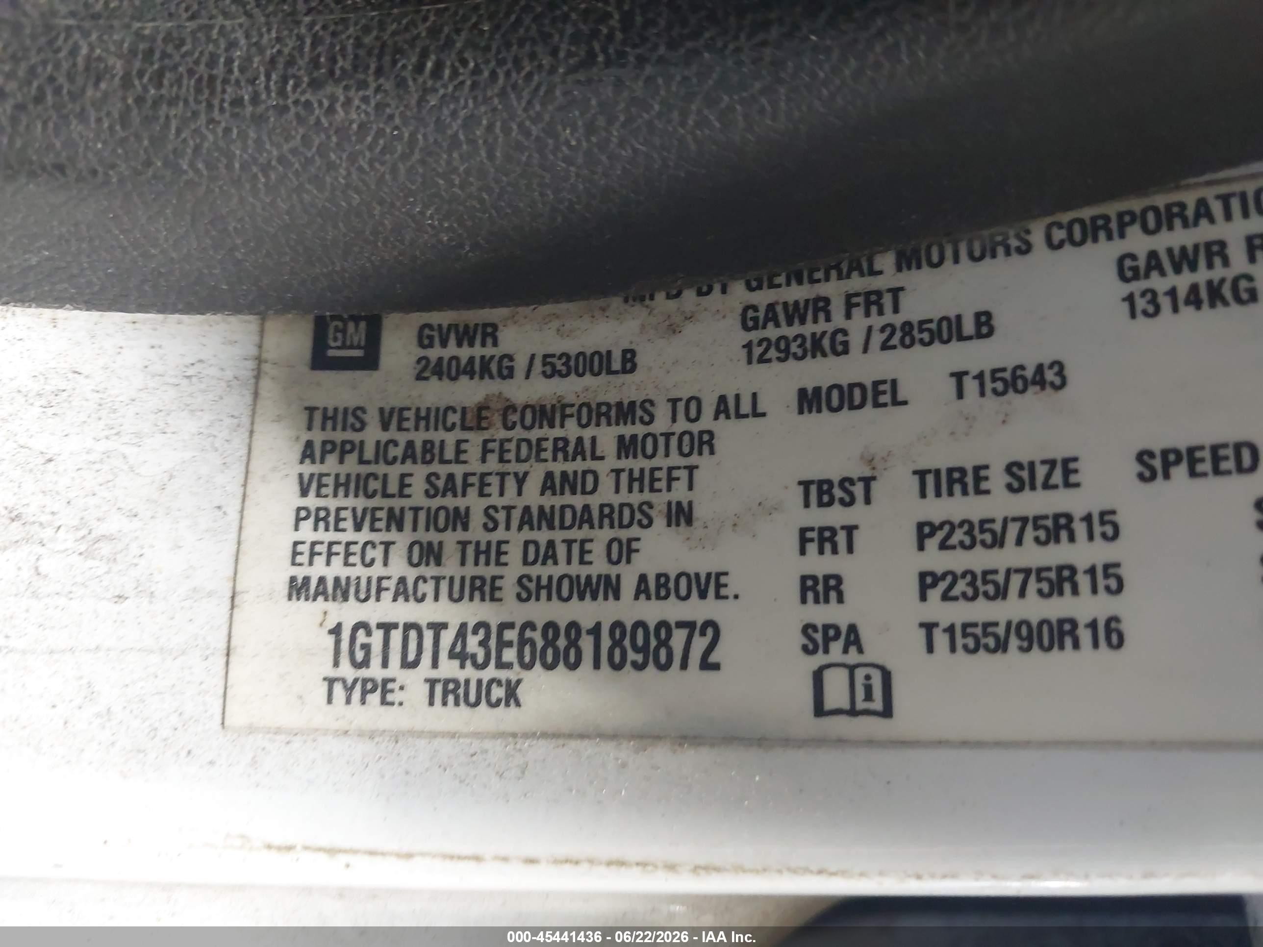2008 Gmc Canyon Sle2 White vin: 1GTDT43E688189872