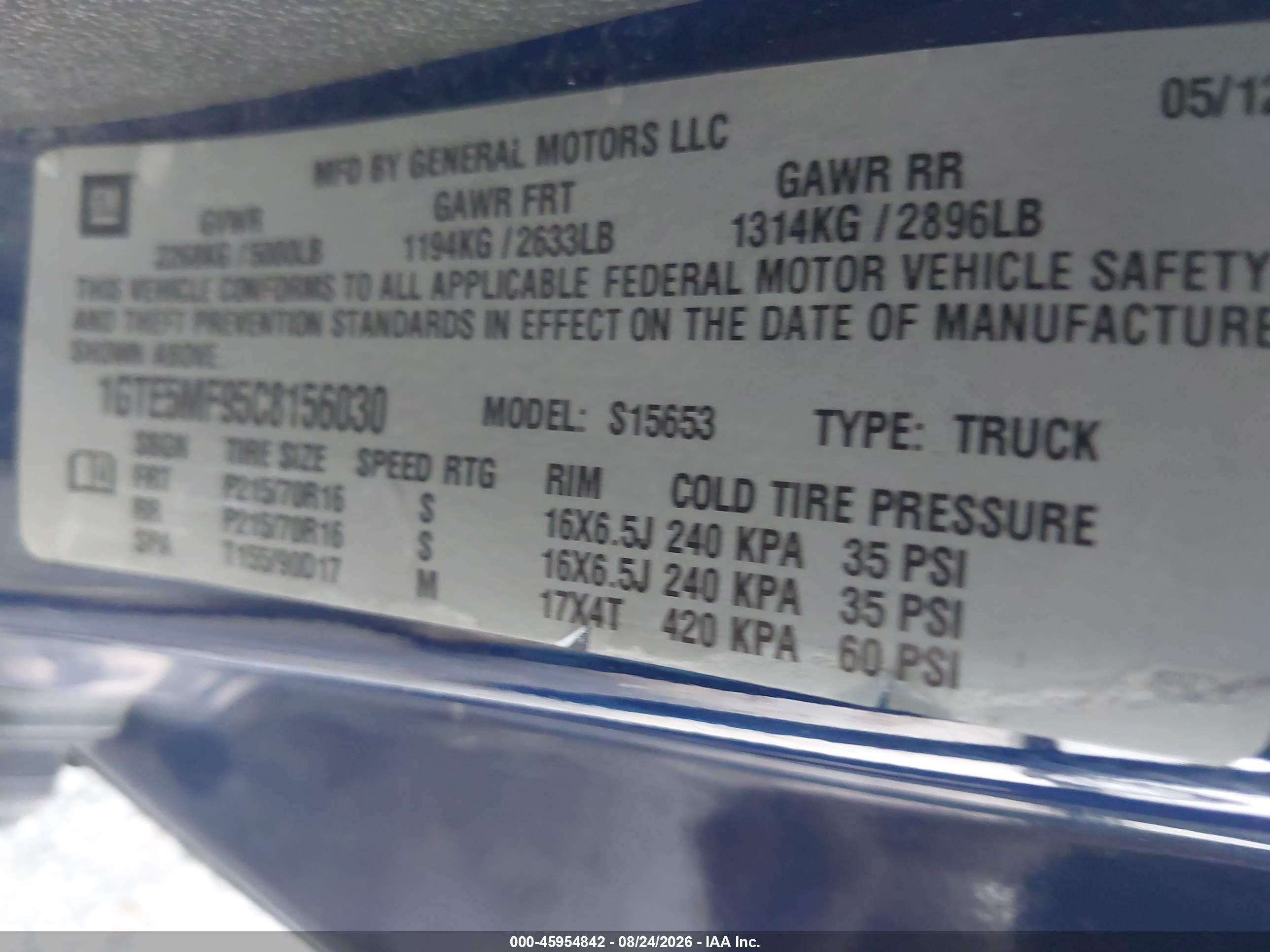 2012 Gmc Canyon Sle1 Blue vin: 1GTE5MF95C8156030