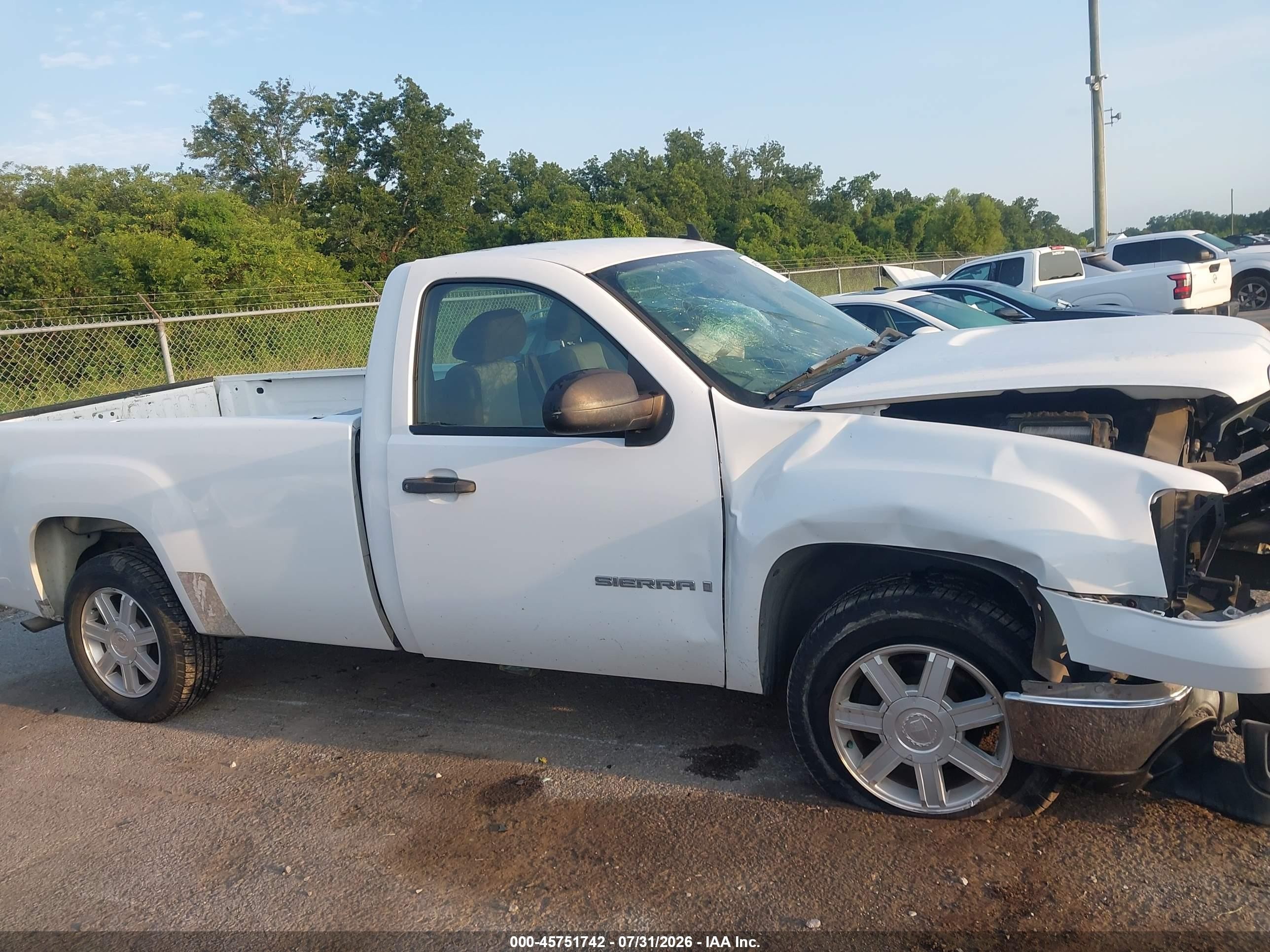 2007 Gmc Sierra 1500 Work Truck White vin: 1GTEC14C07Z534208