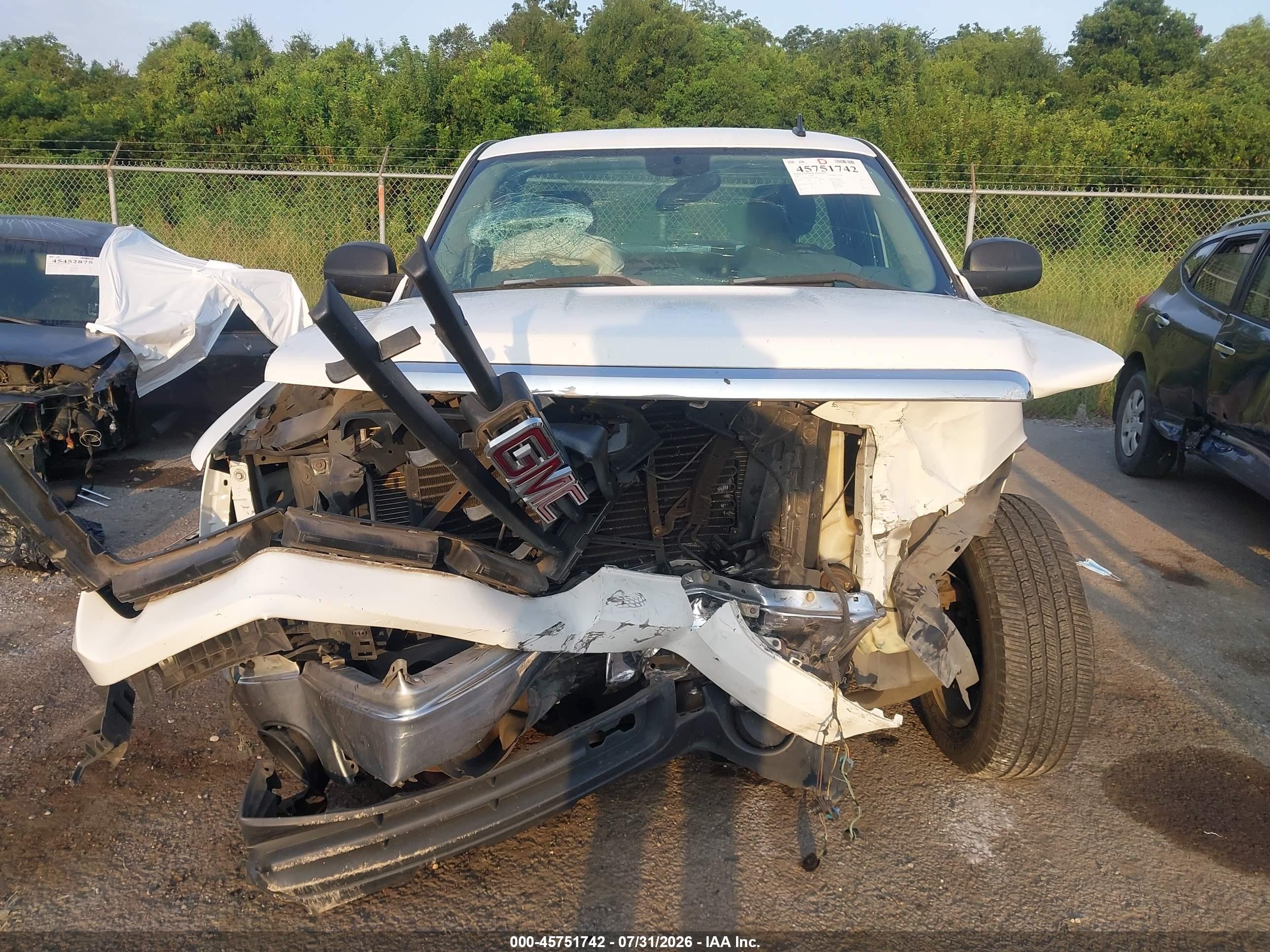 2007 Gmc Sierra 1500 Work Truck White vin: 1GTEC14C07Z534208