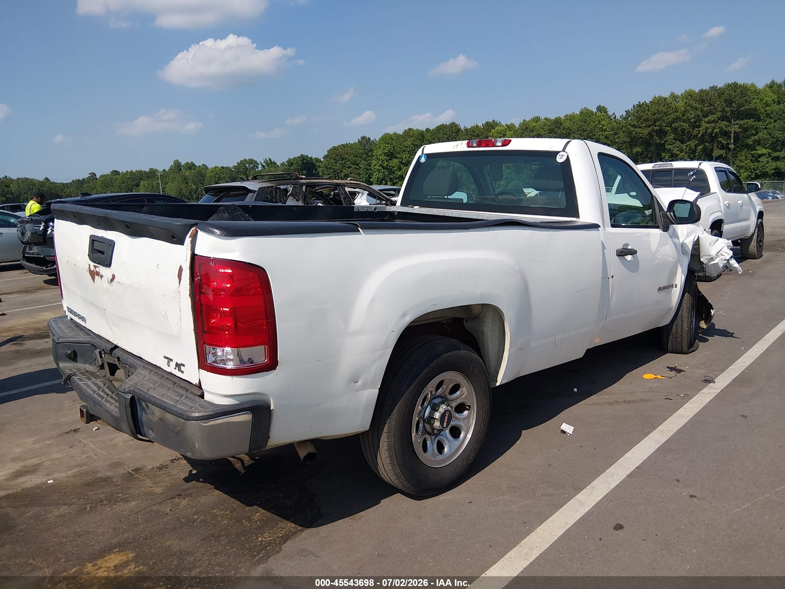 2009 Gmc Sierra 1500 Work Truck White vin: 1GTEC14C19Z900339