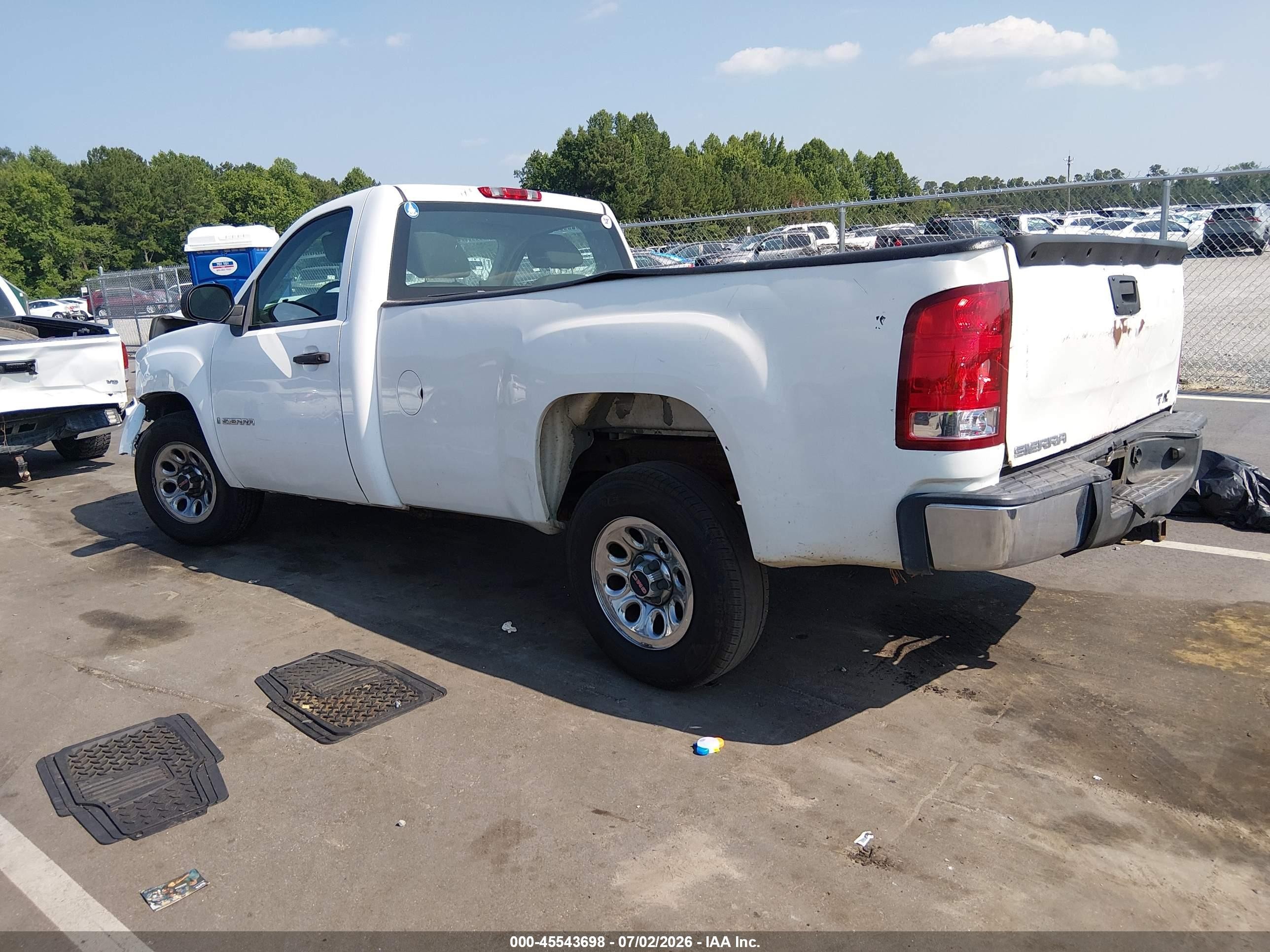 2009 Gmc Sierra 1500 Work Truck White vin: 1GTEC14C19Z900339