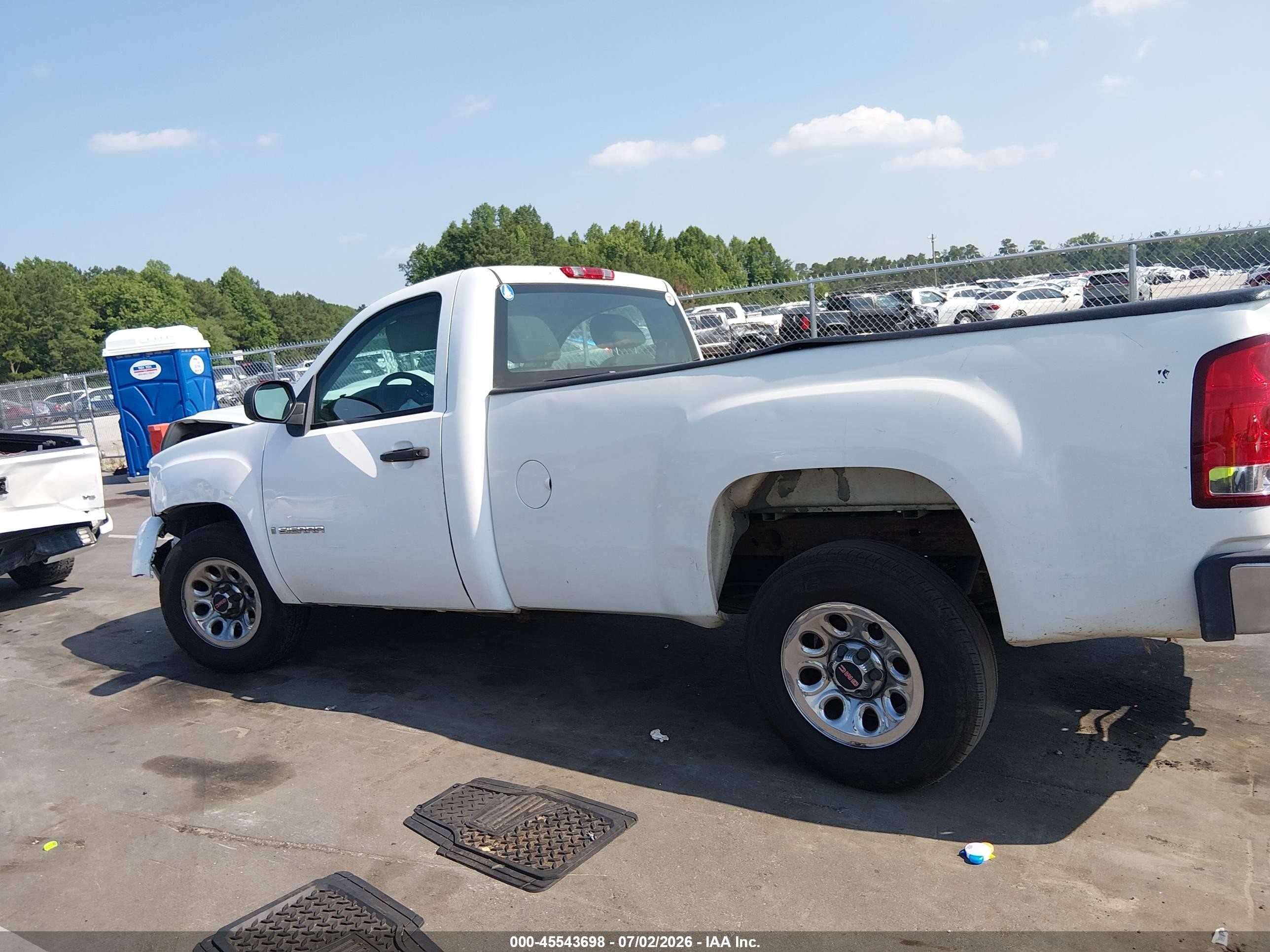 2009 Gmc Sierra 1500 Work Truck White vin: 1GTEC14C19Z900339