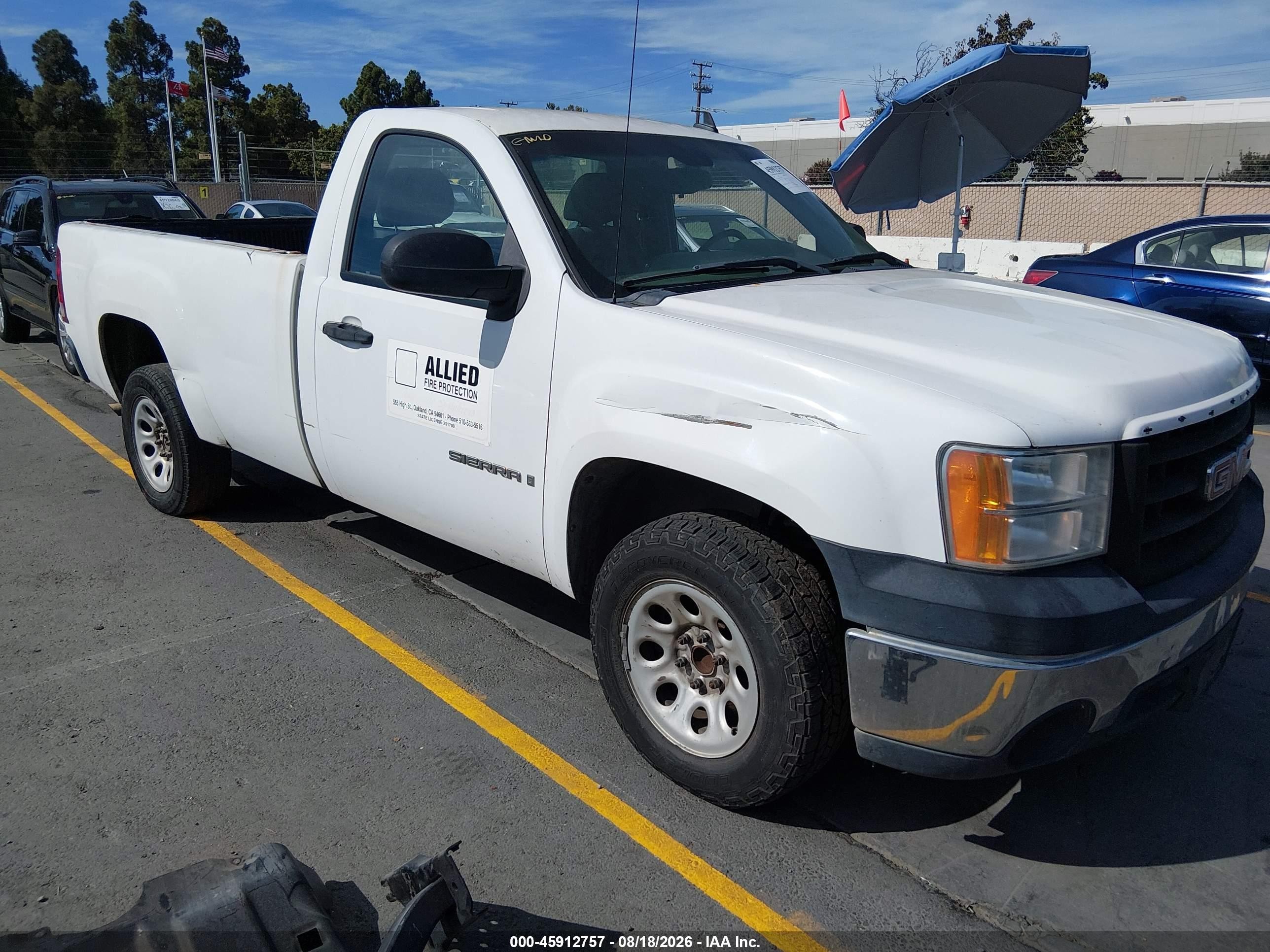 2007 Gmc Sierra 1500 Work Truck Белый vin: 1GTEC14C67E533958